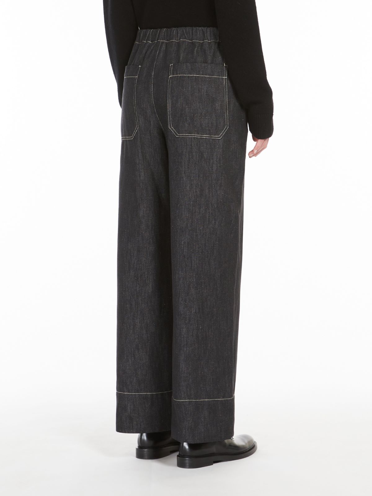Cotton wide-leg trousers