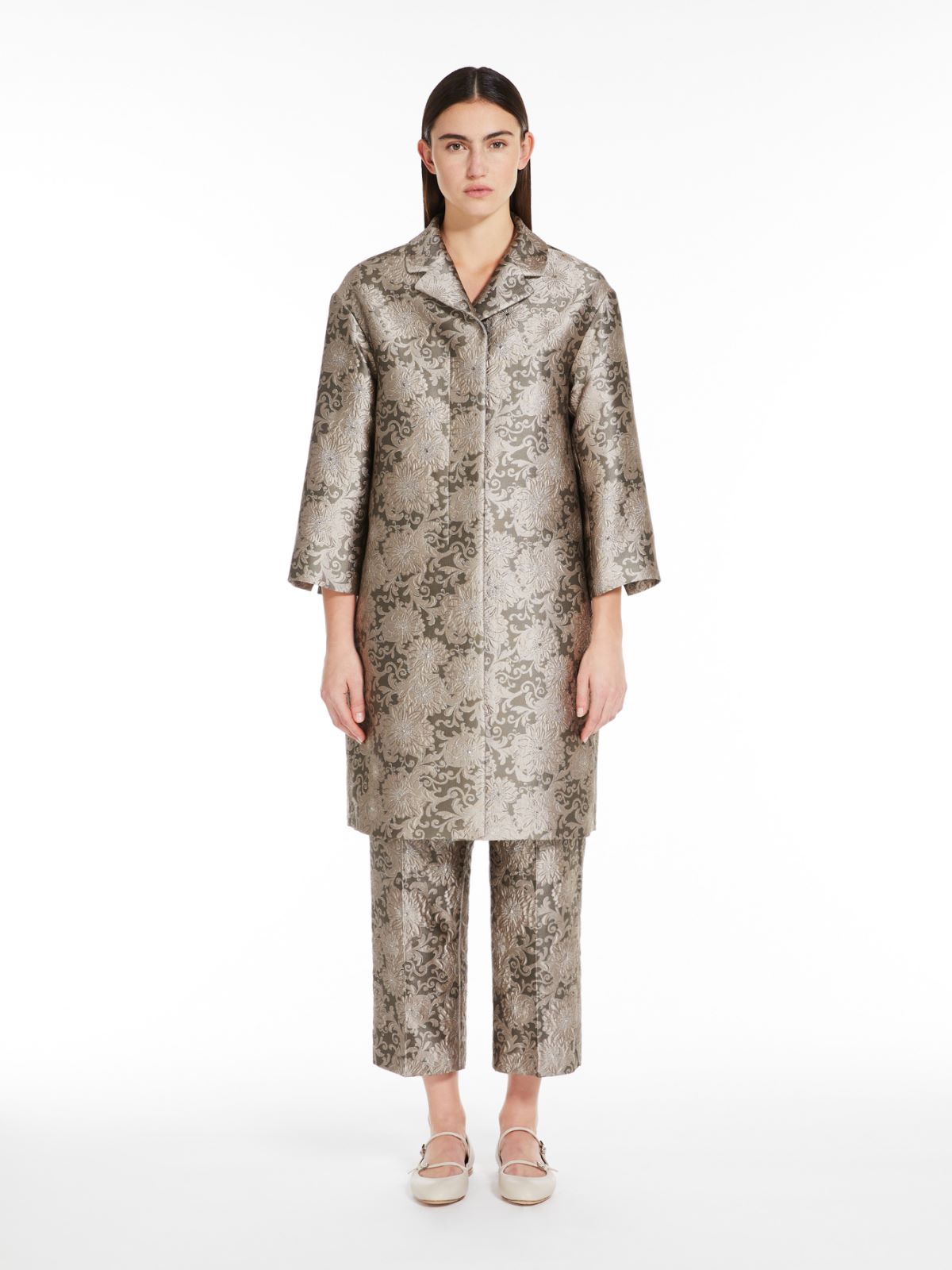 Jacquard silk coat