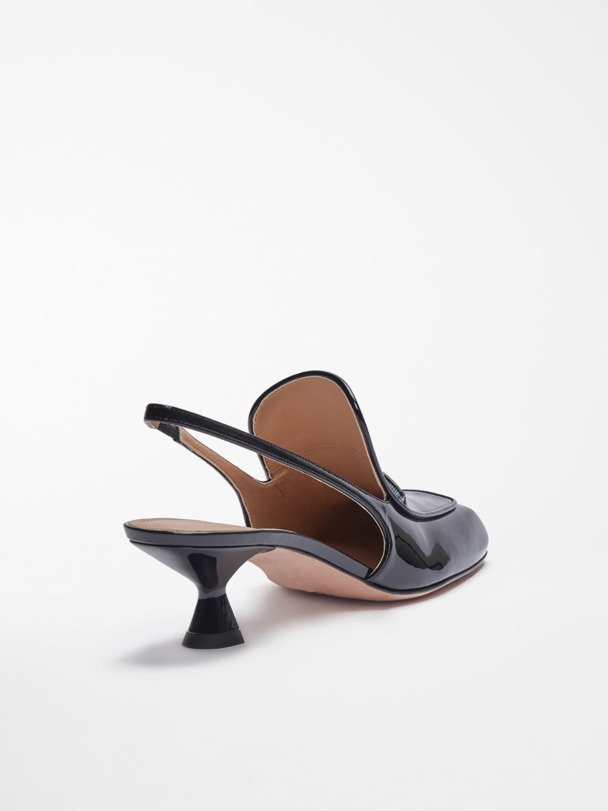Patent-leather slingbacks