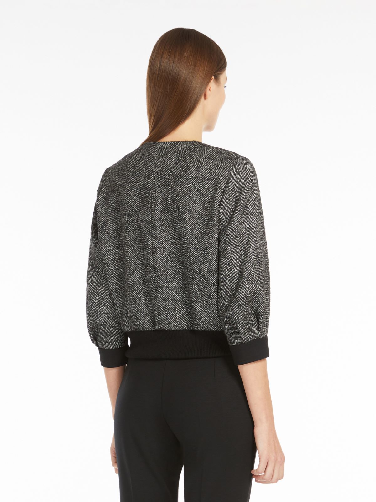 Cropped jacket in chevron wool