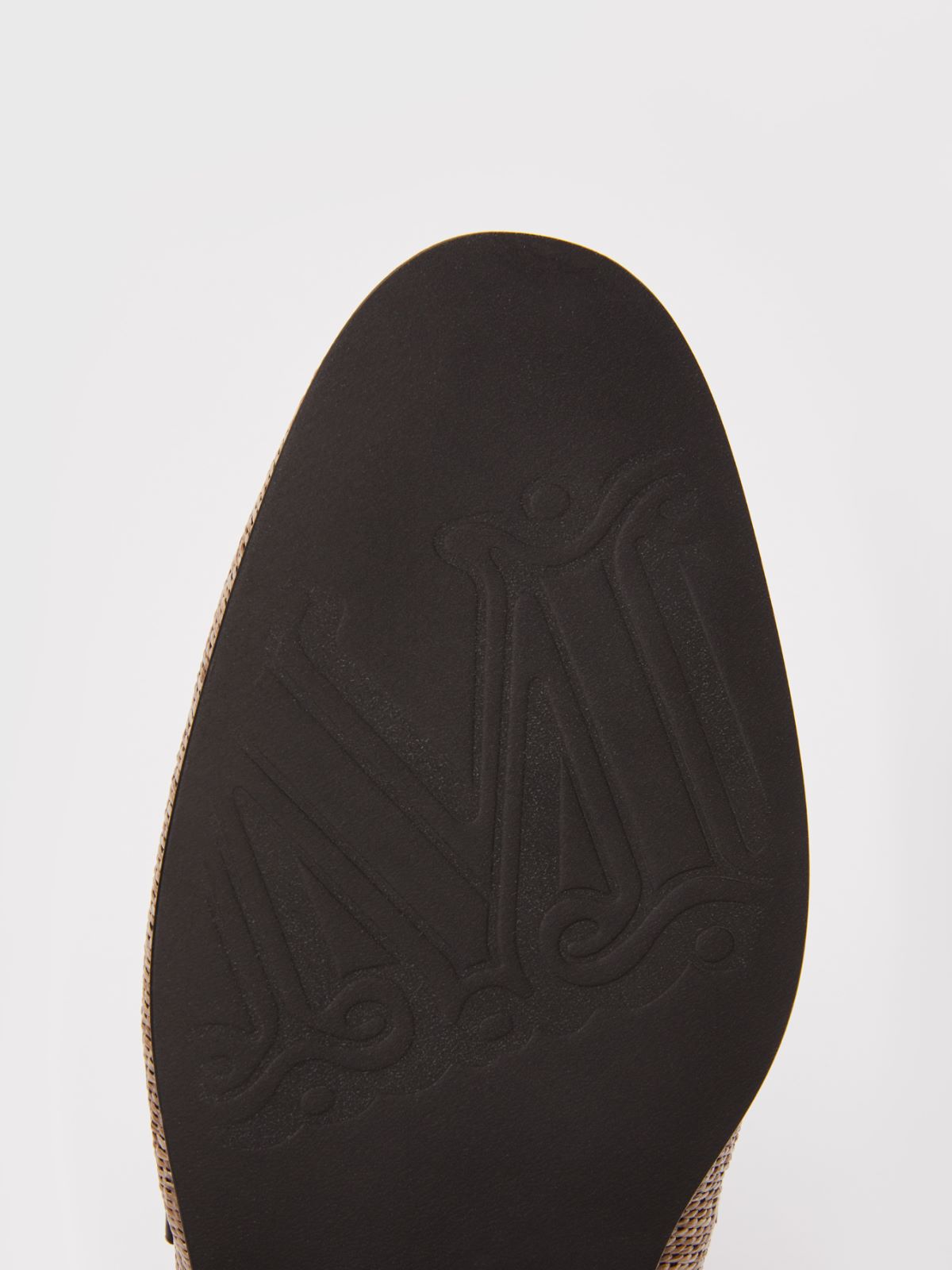 Raffia-effect fabric Penny loafers