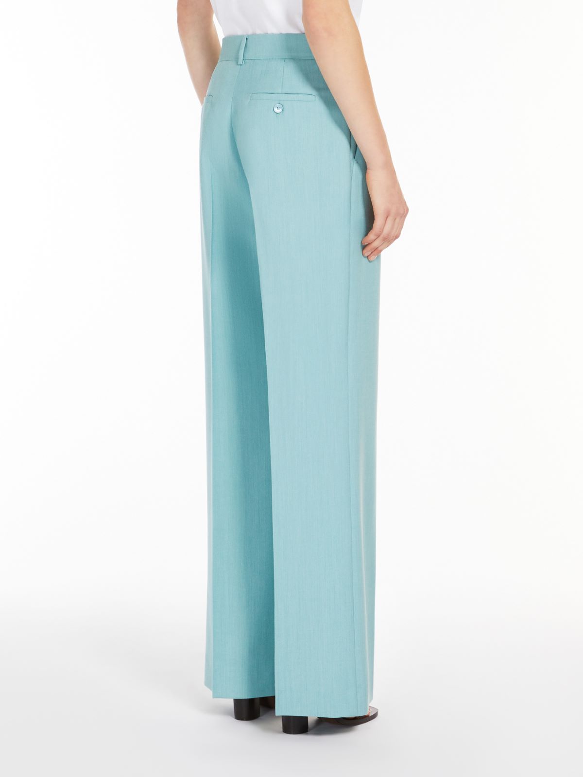 Wool, silk and mohair wide-leg trousers