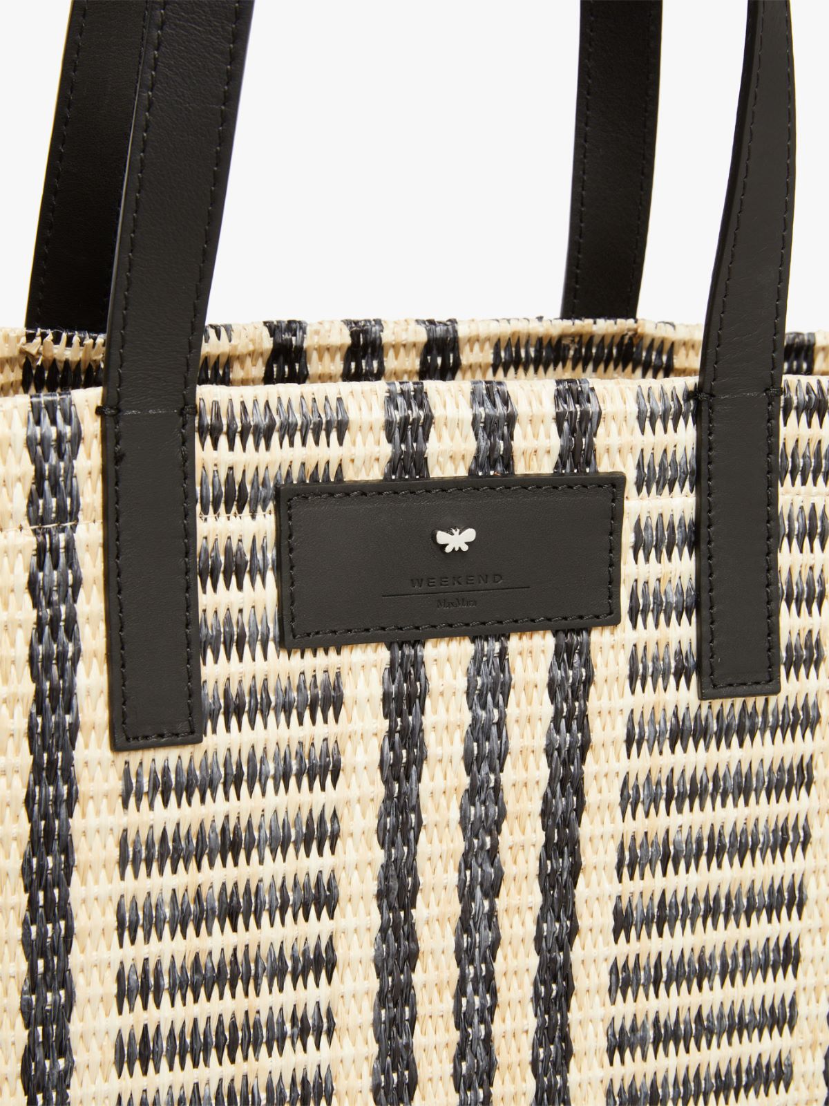 Raffia-look jacquard shopping tote