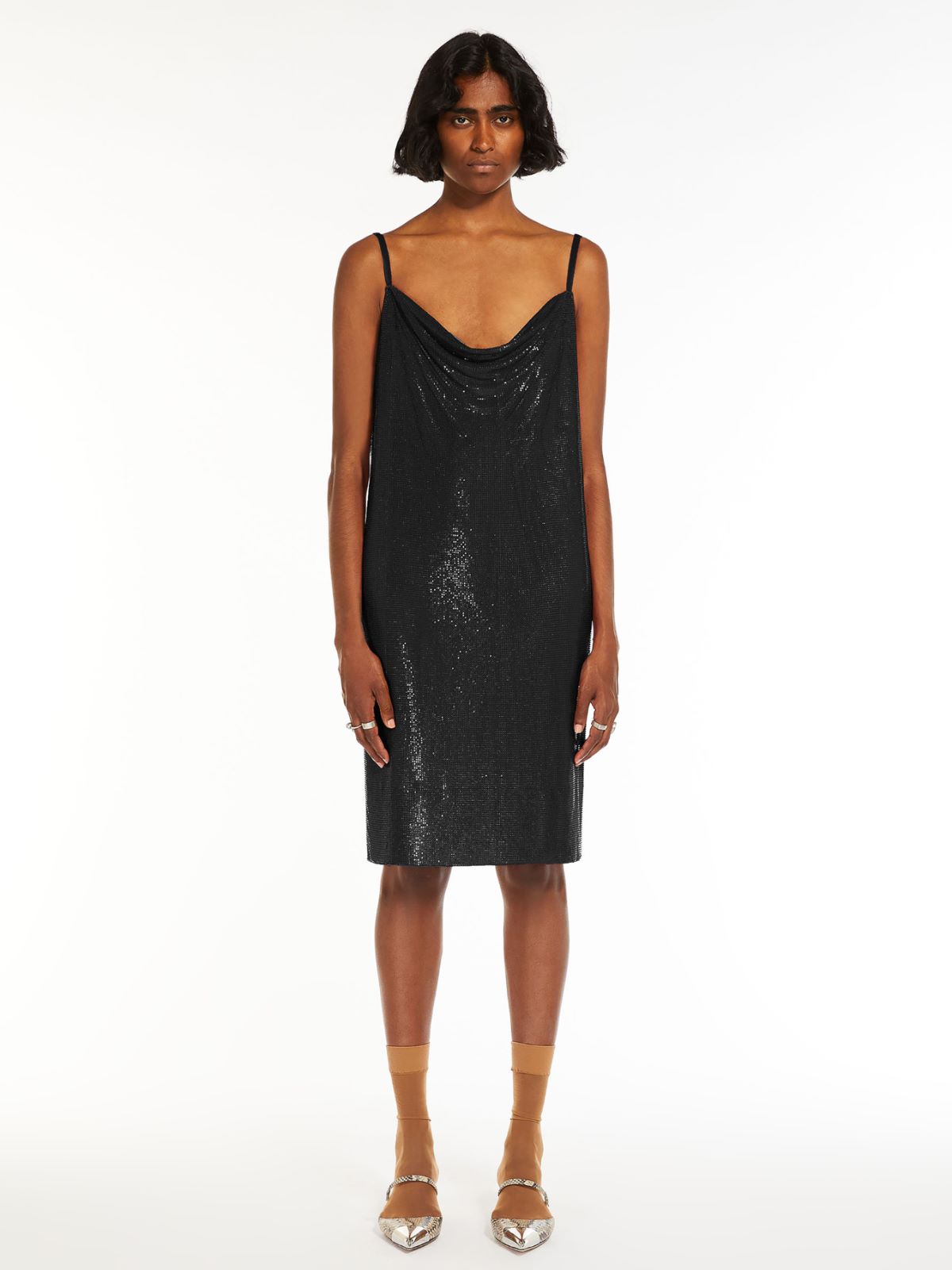 Metallic knit dress