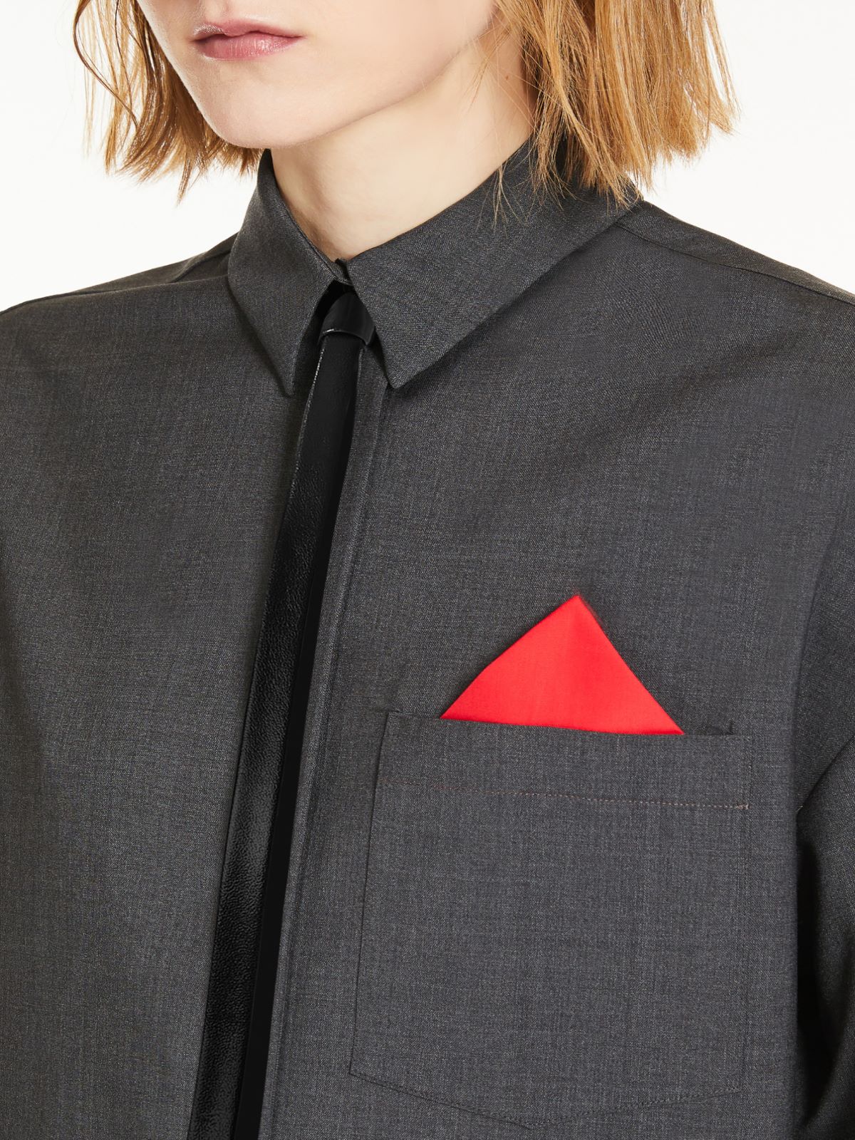 Oversized stretch wool shirt