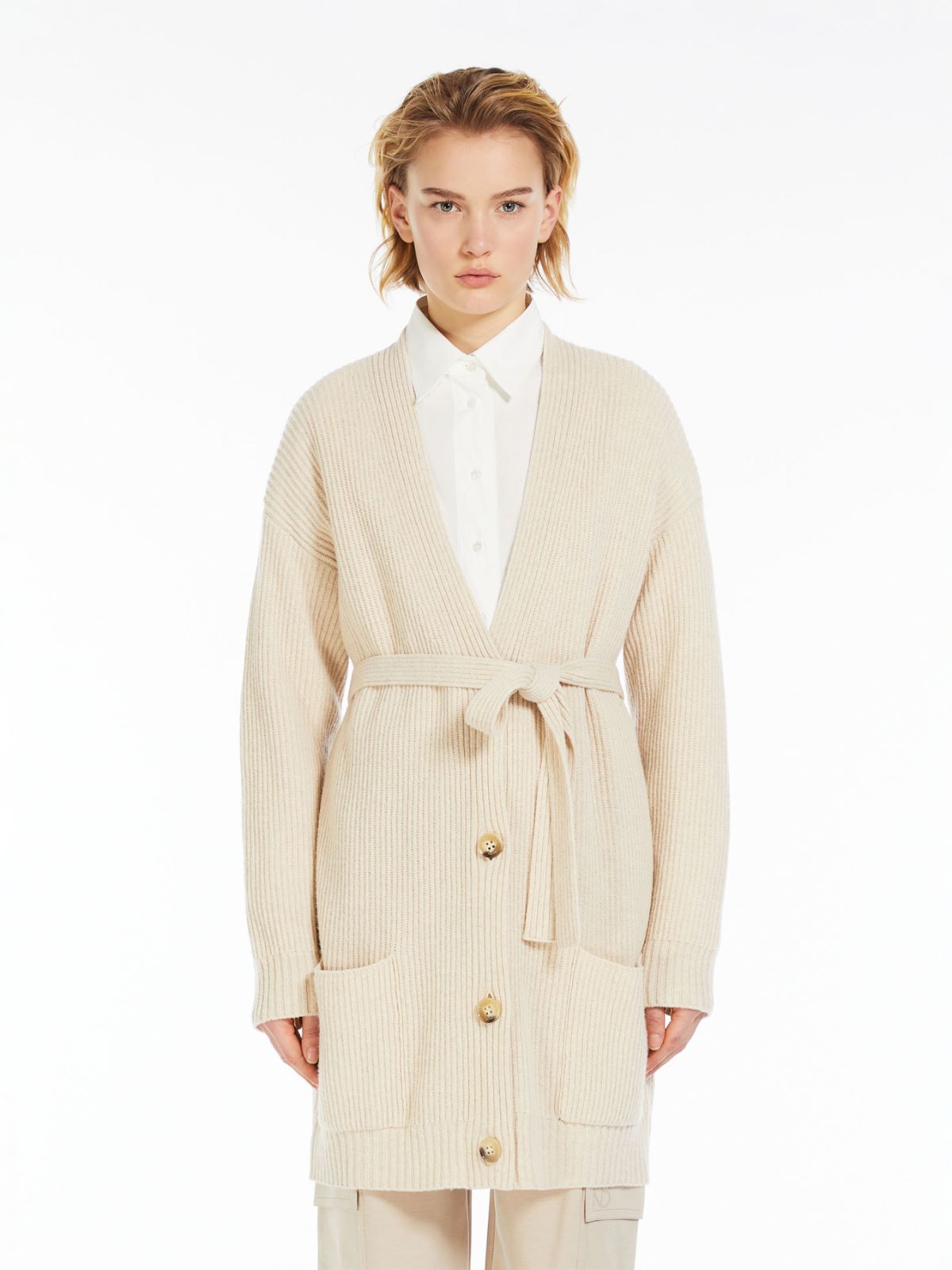 Wool, viscose and cashmere cardigan