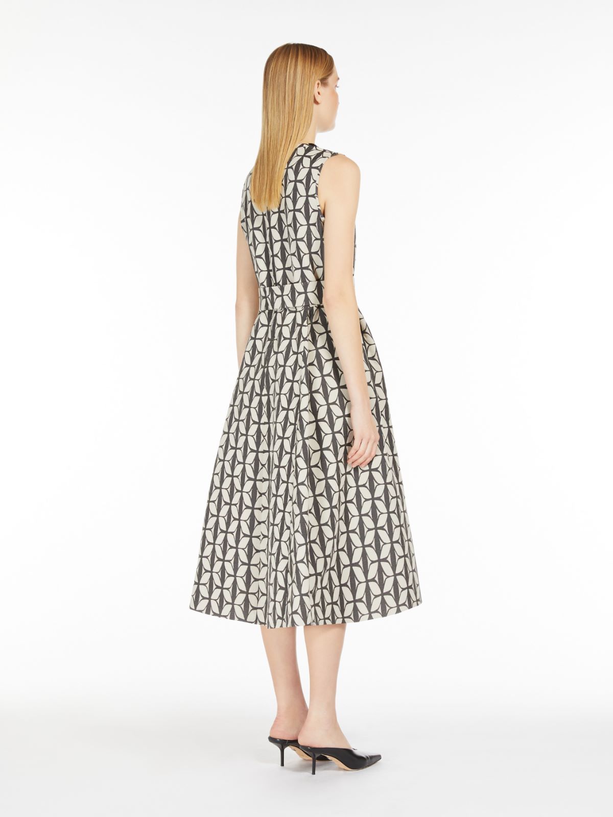 Cotton jacquard midi dress