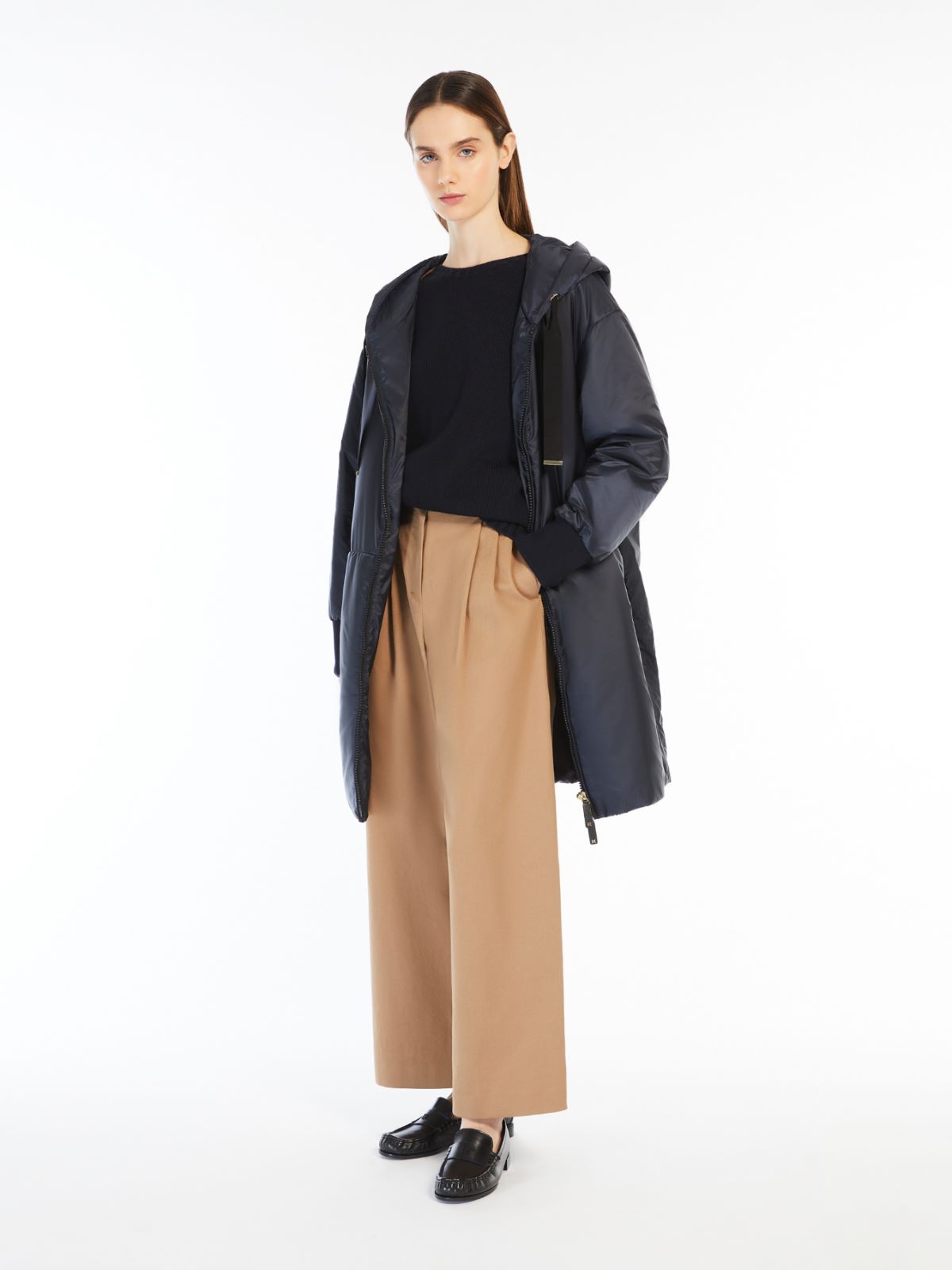 Midi parka in water-repellent canvas