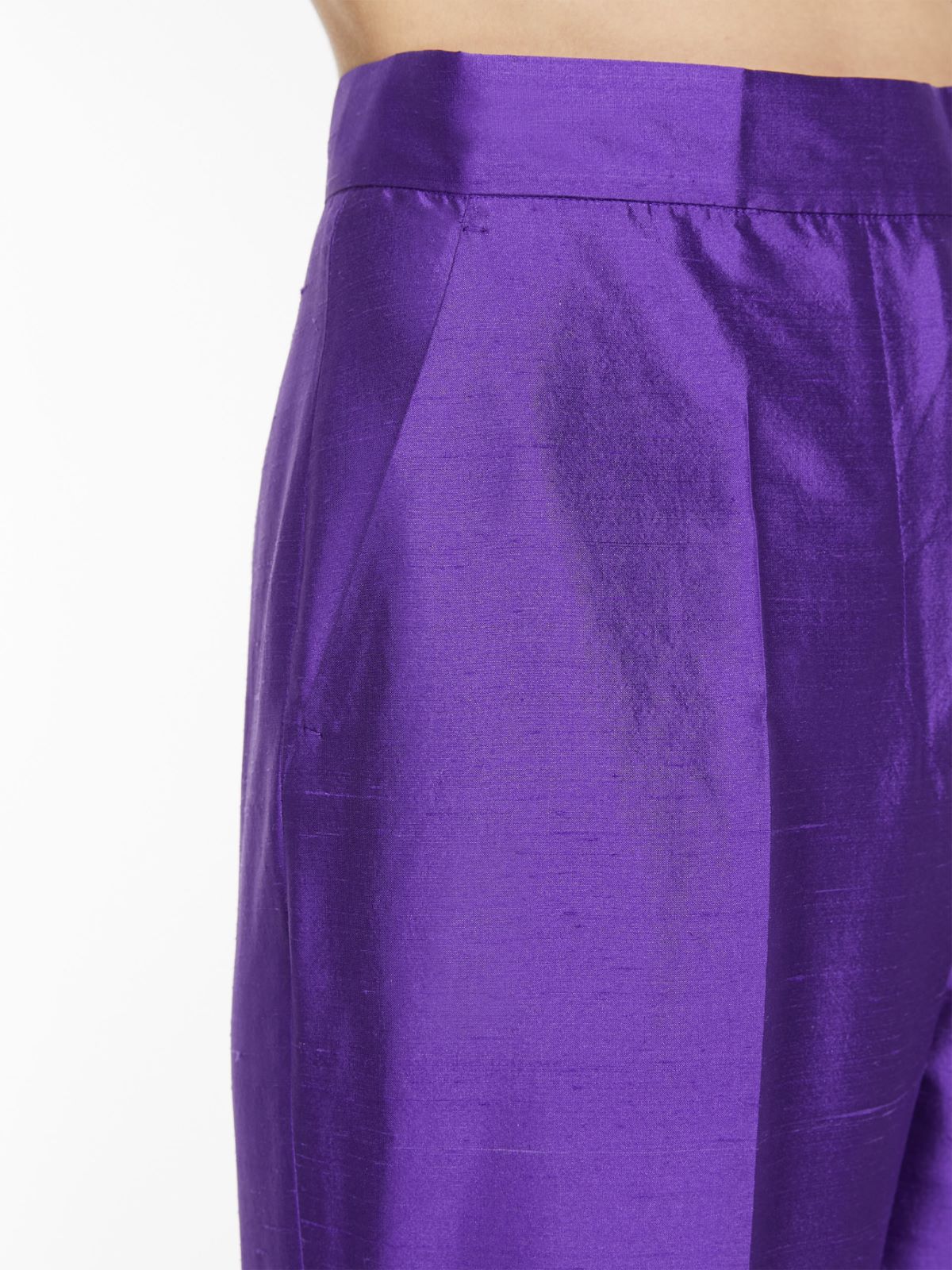 Straight-fit silk shantung trousers