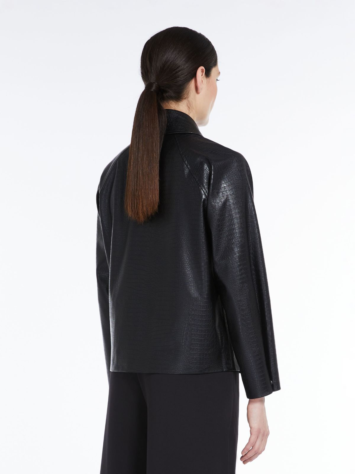 Crocodile-print jersey jacket