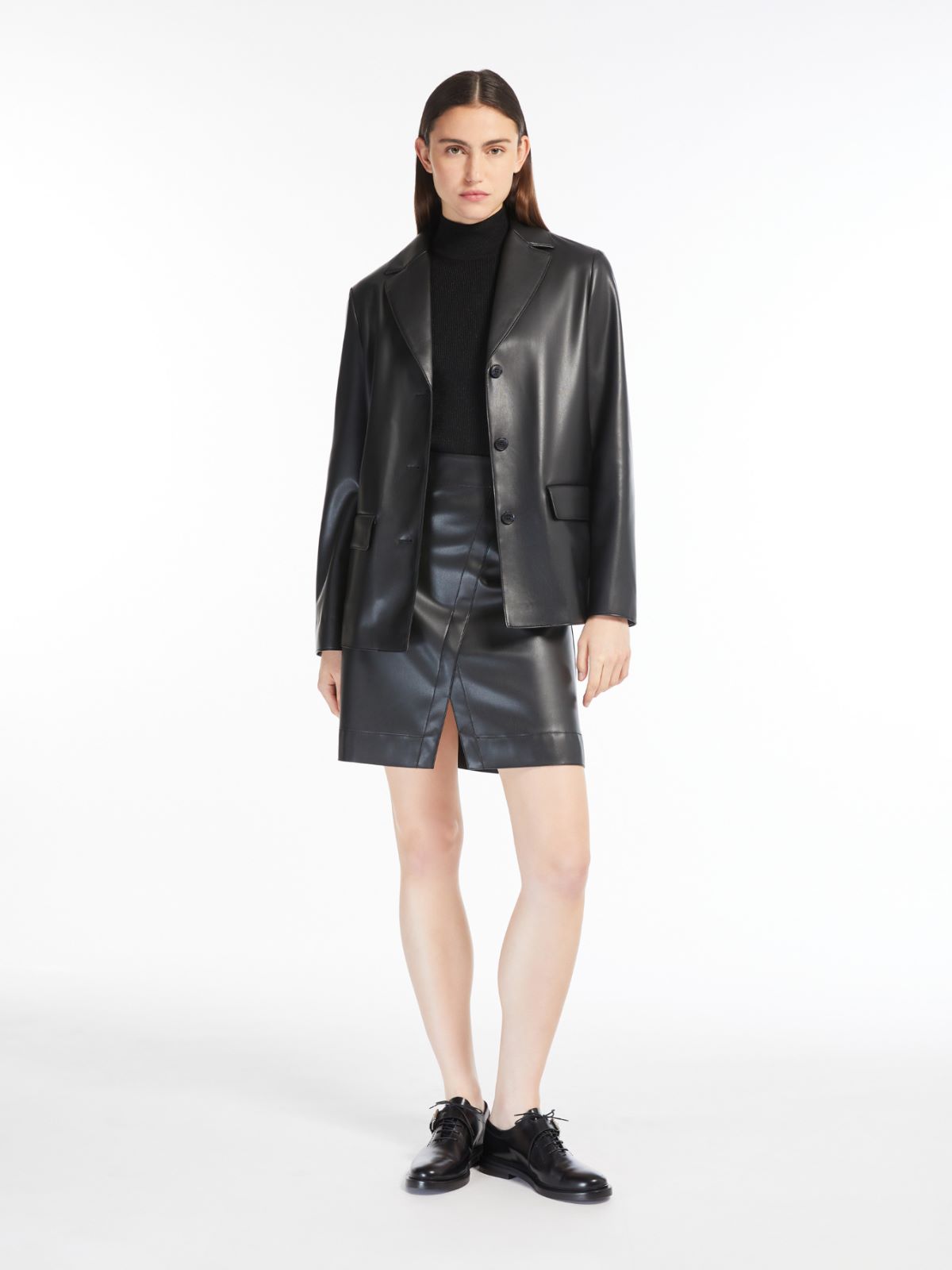 Coated jersey blazer