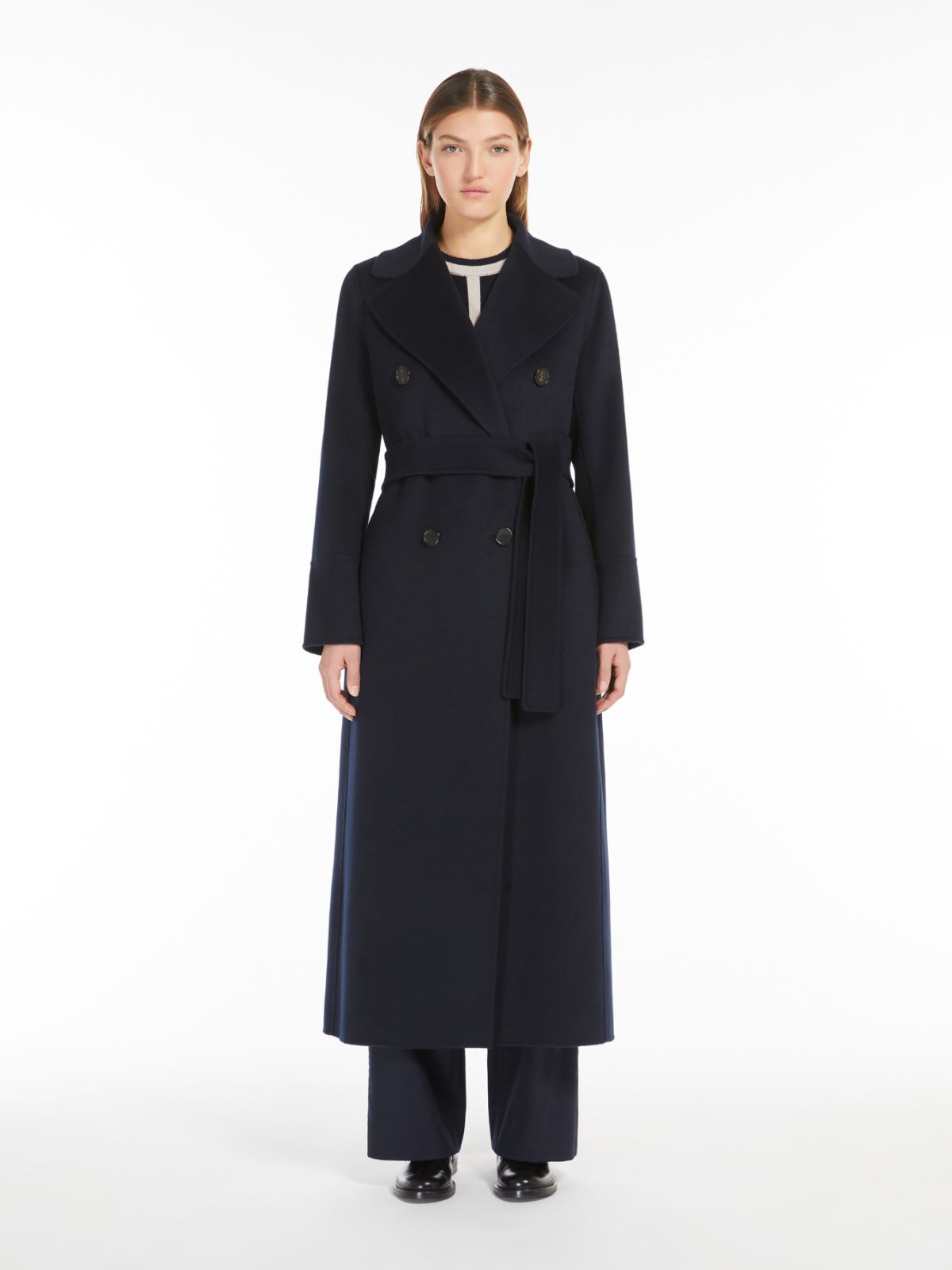 Wool double-breasted coat