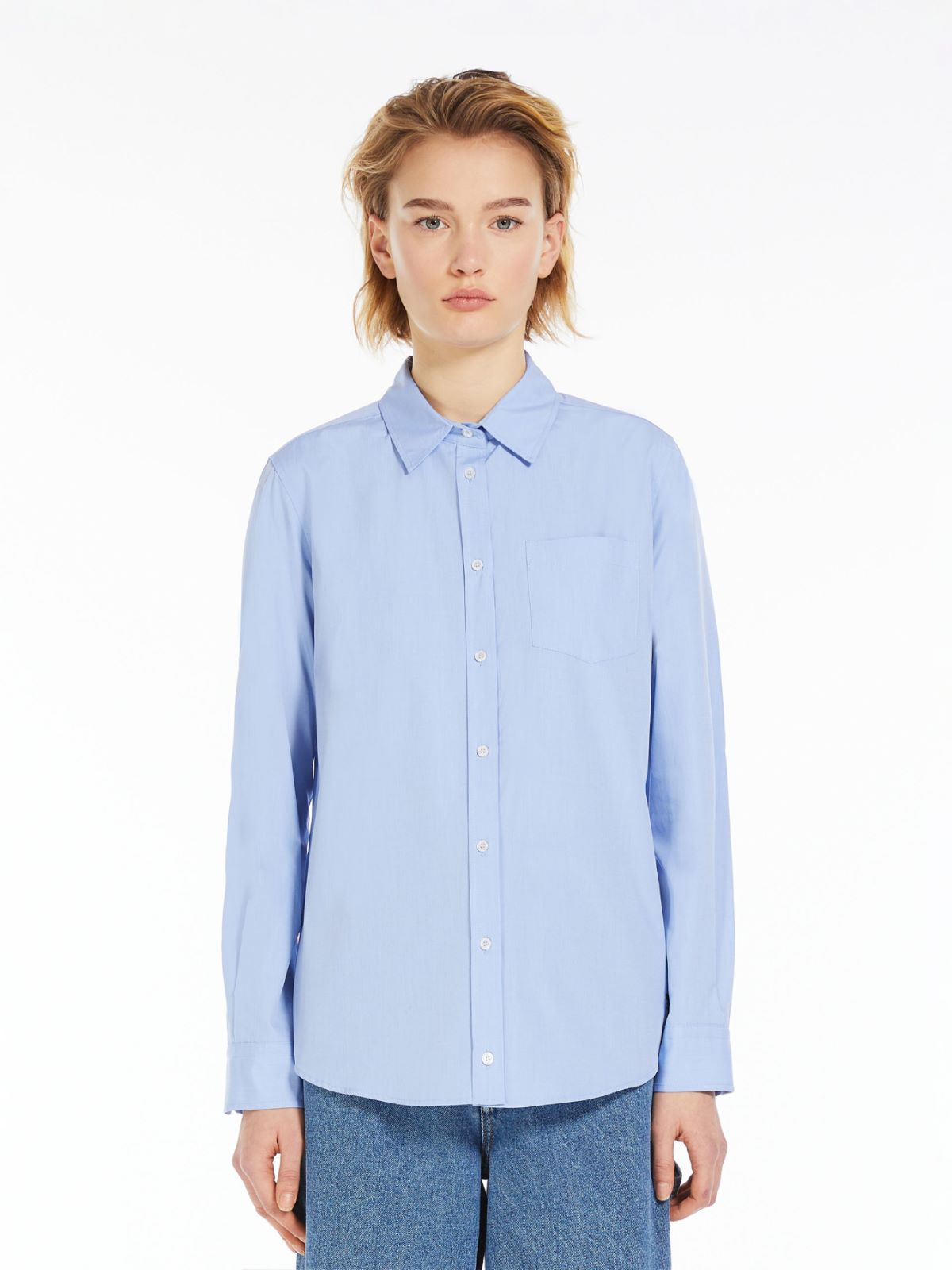 Straight poplin shirt