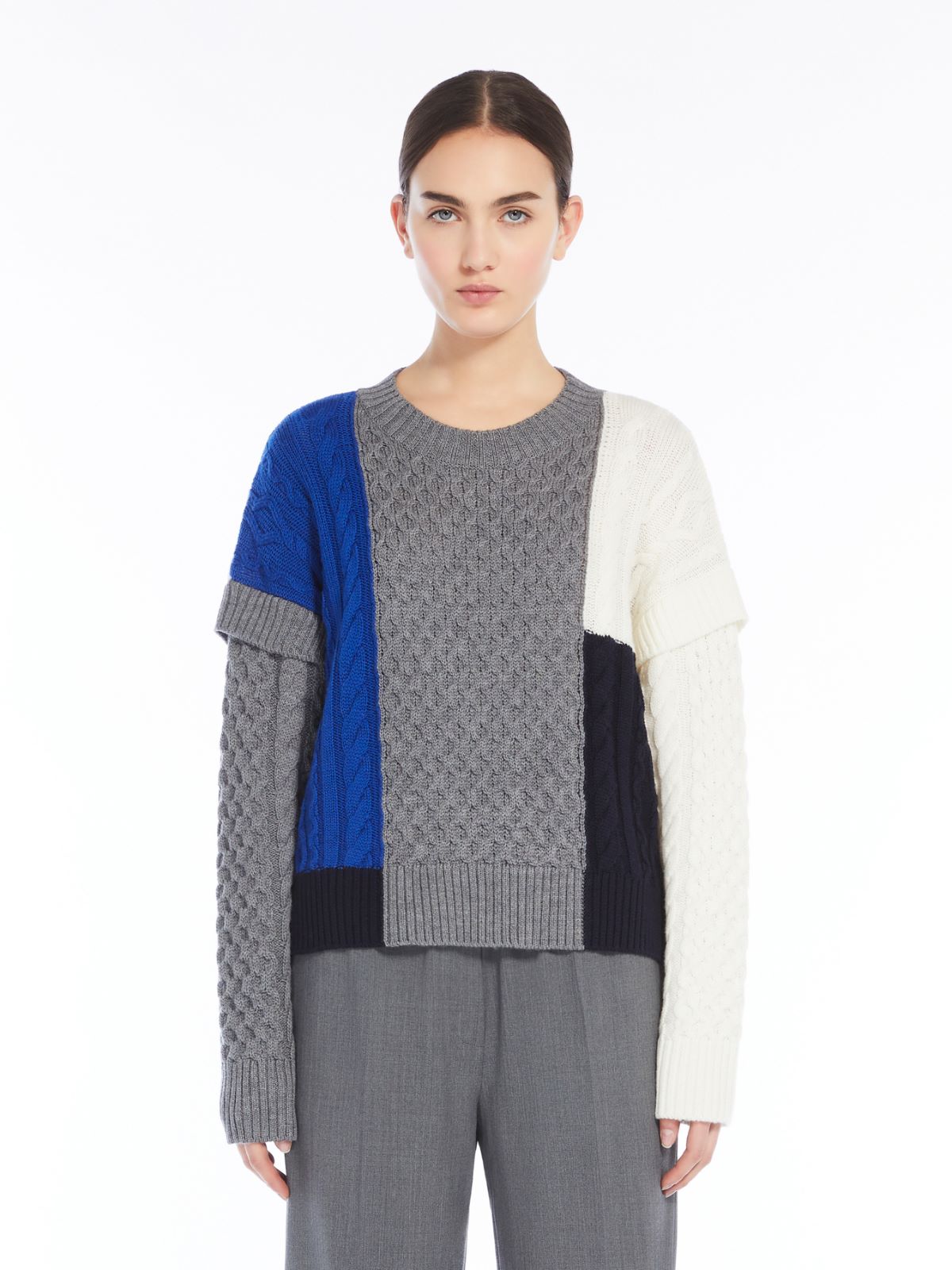 Wool patchwork sweater