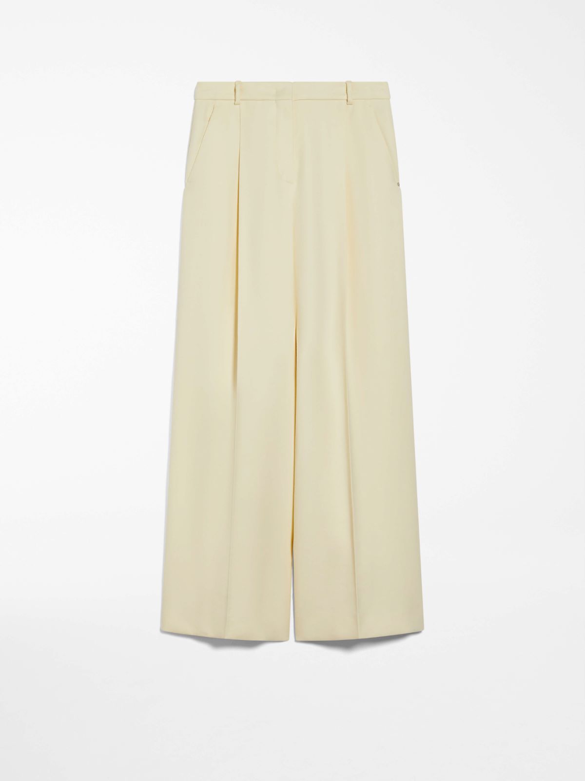 Wide-fit double-faced cady trousers