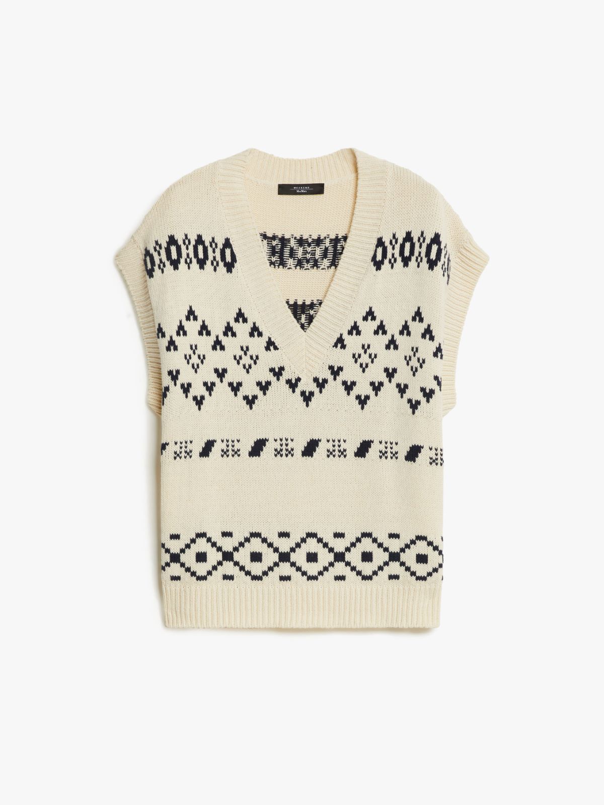 Oversized jacquard cotton gilet