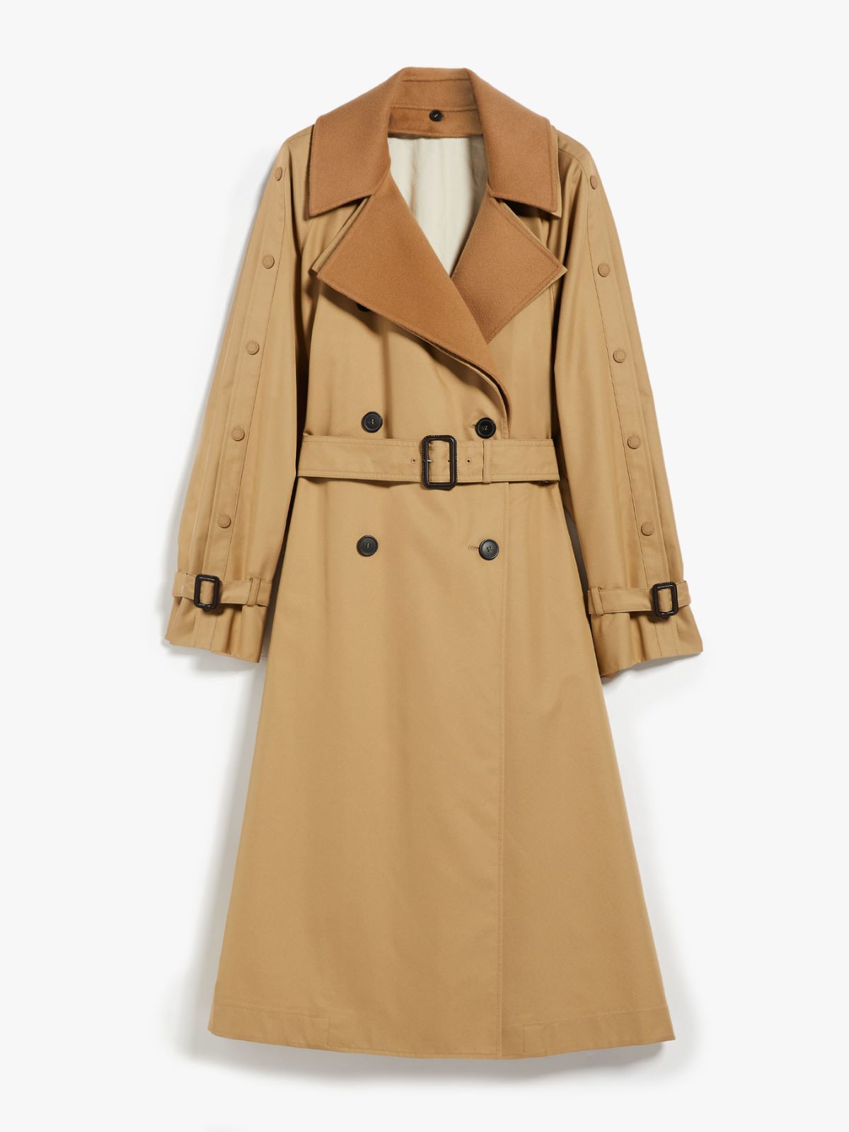 Belted water-repellent cotton trench coat