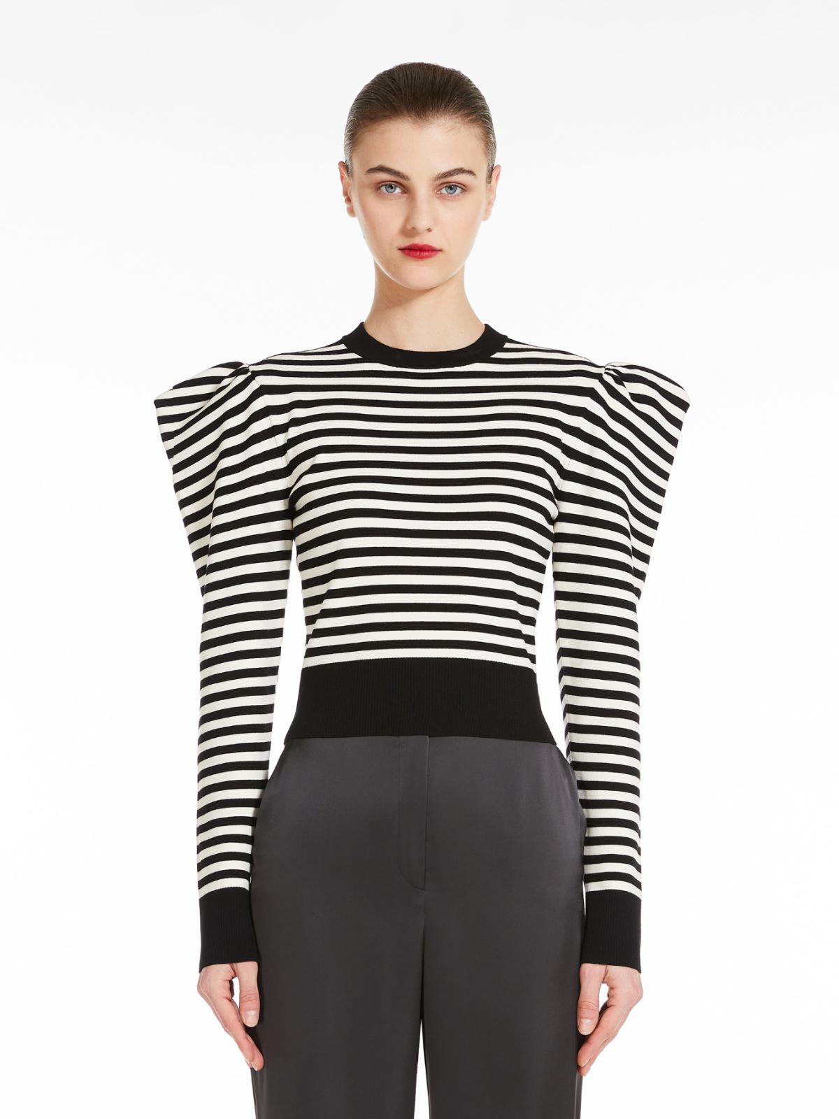 Striped viscose jumper