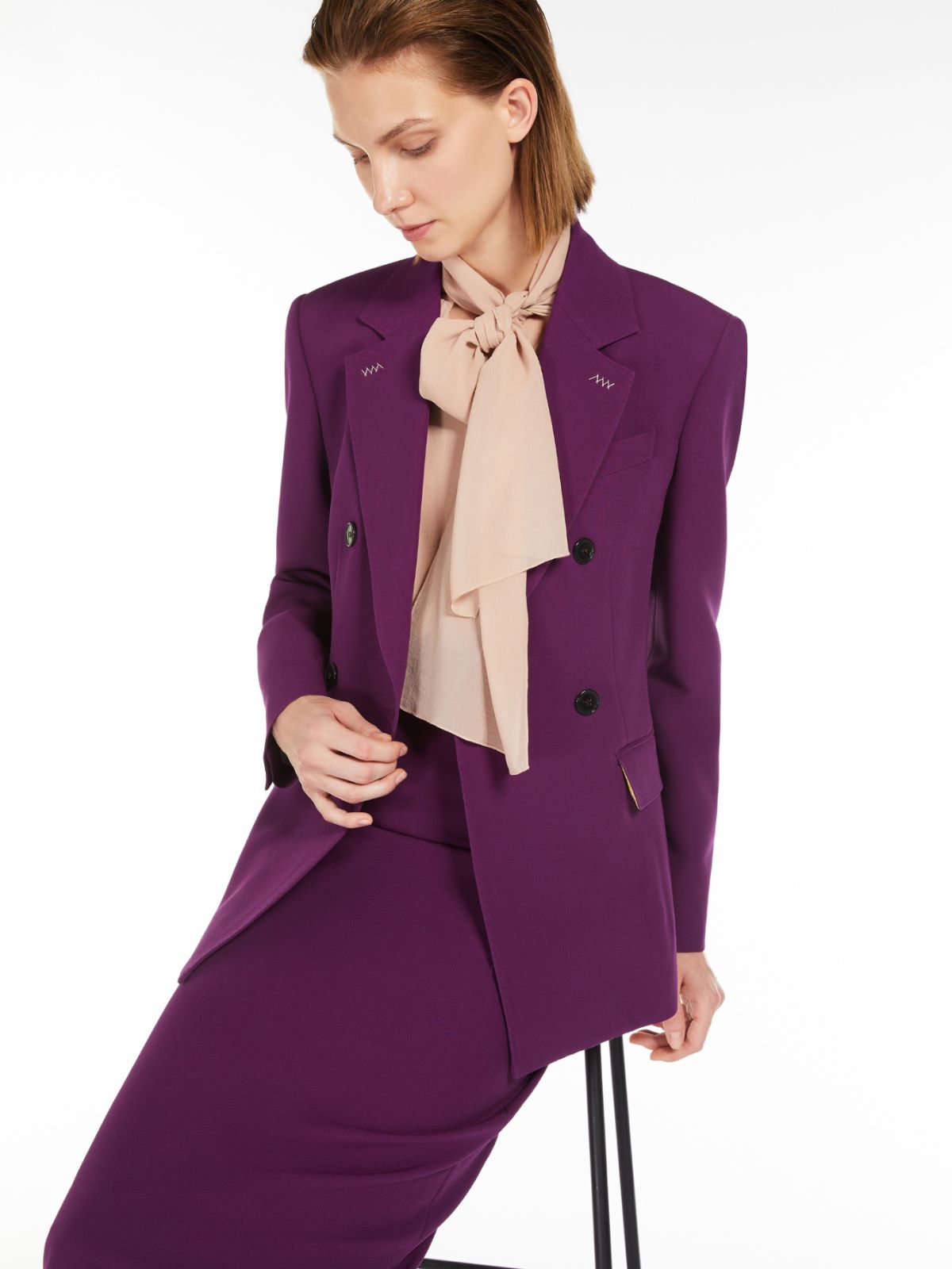 Wool and silk midi skirt