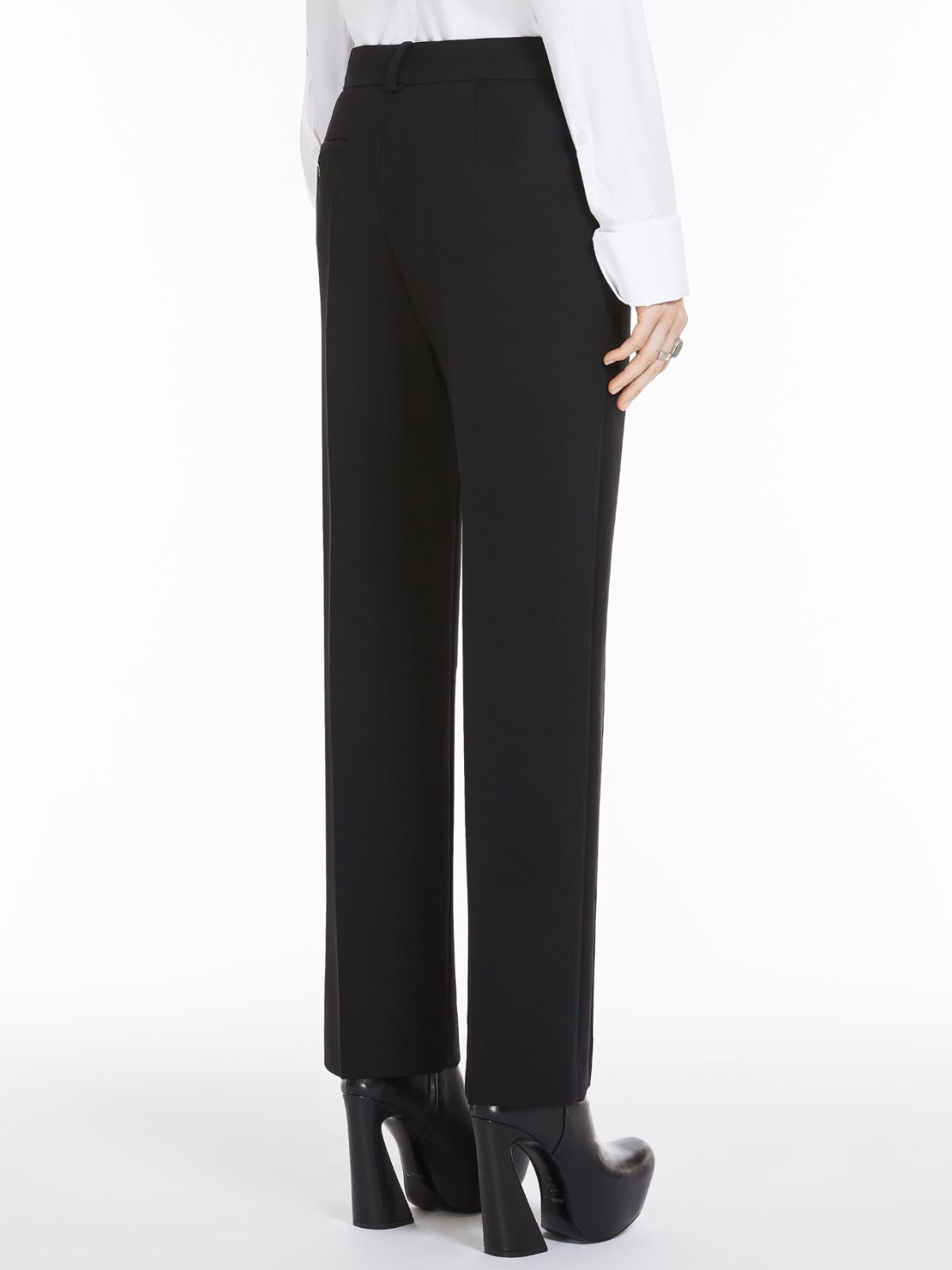 Slim-fit stretch wool trousers