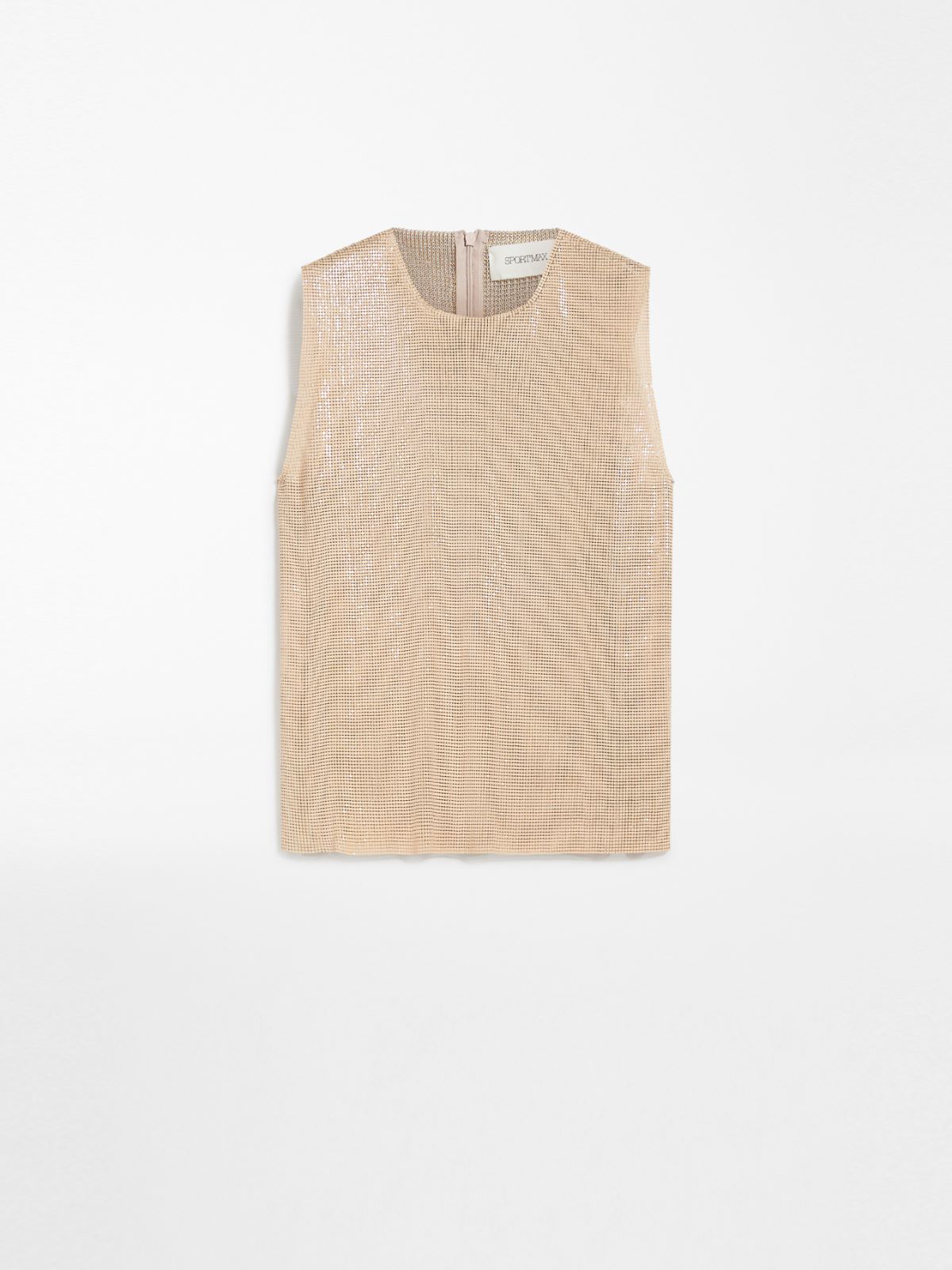 Sleeveless top in metallic mesh