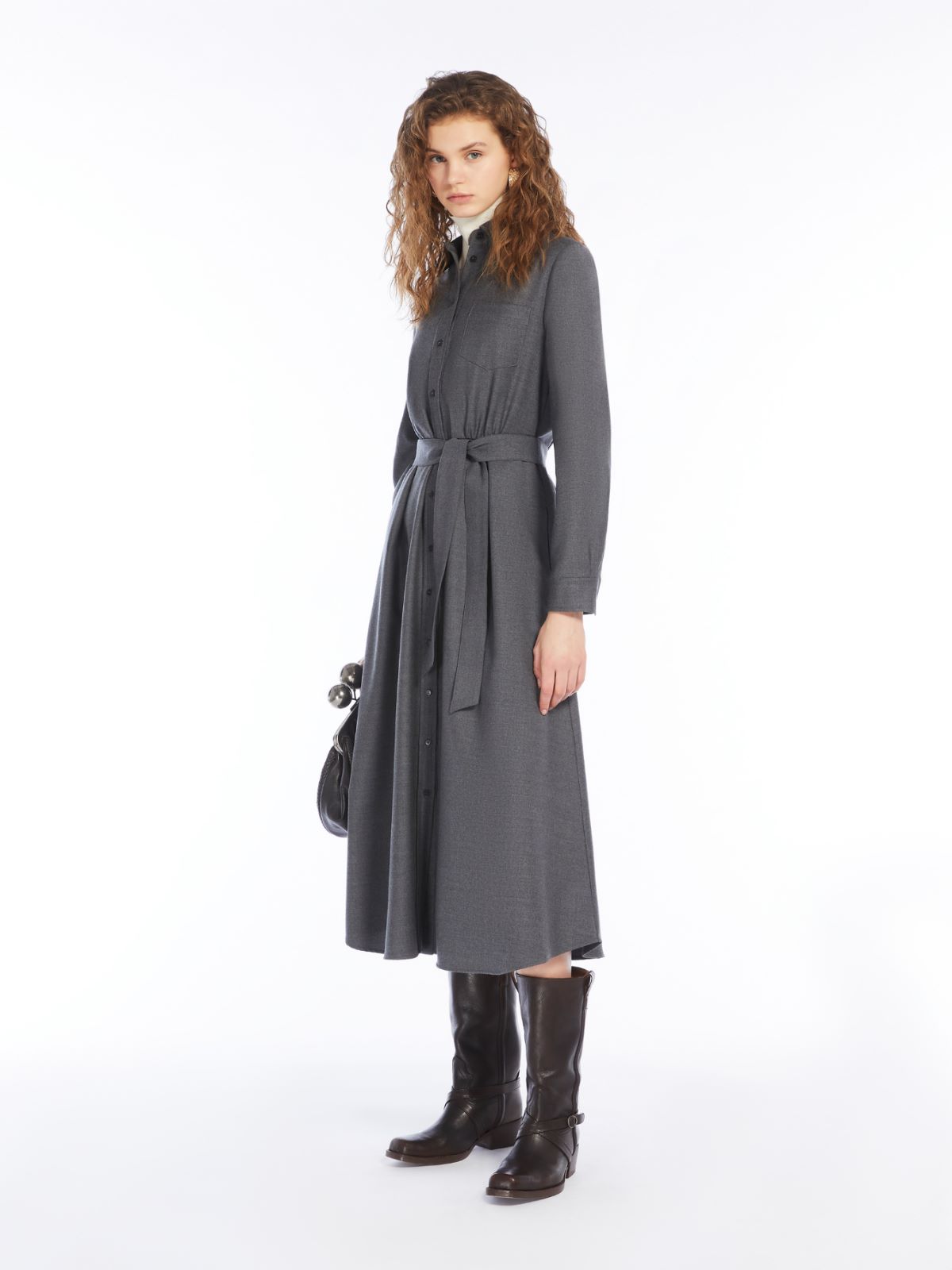 Wool shirt dress