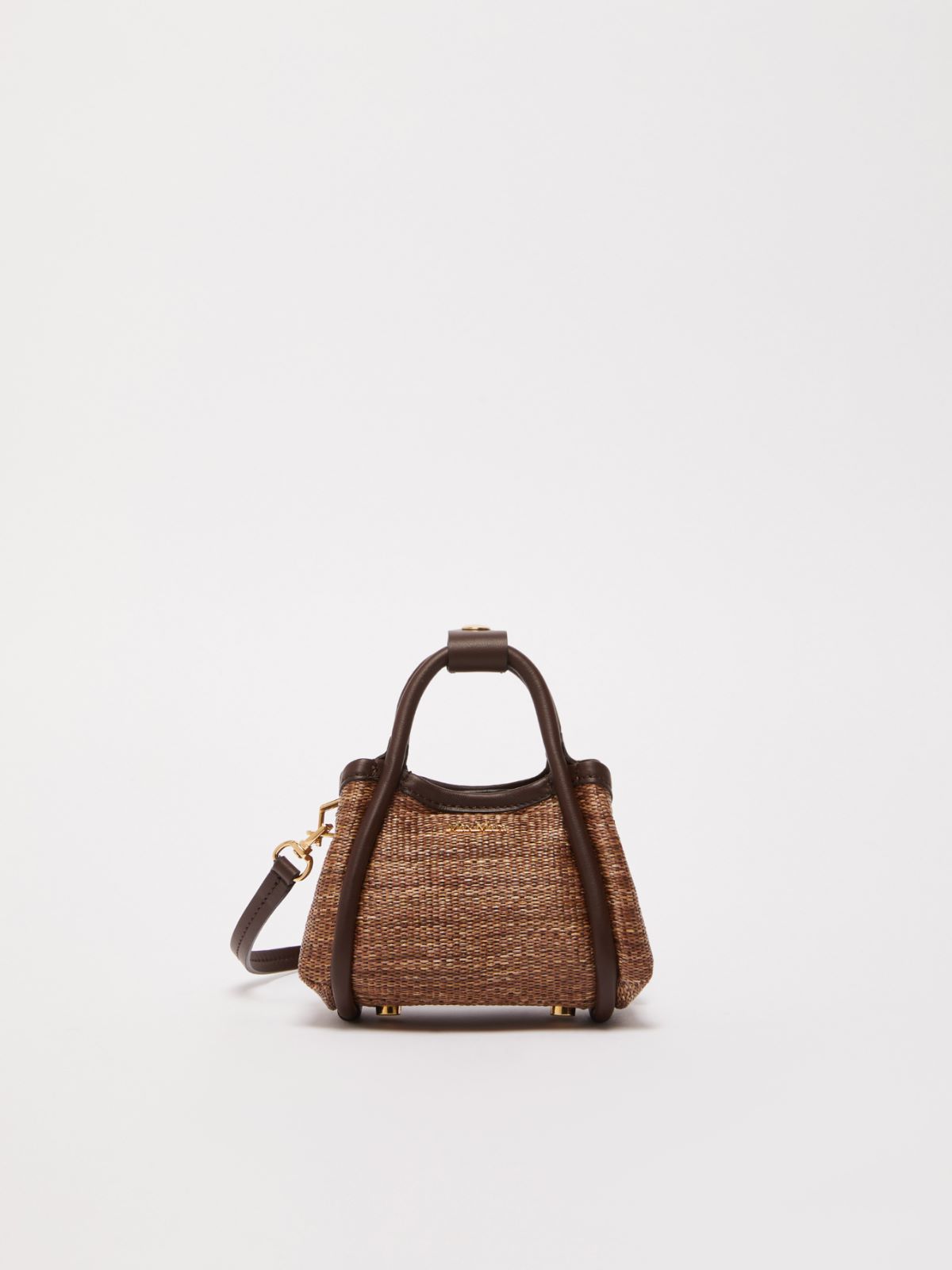 Jacquard raffia-effect fabric mini Marine bag
