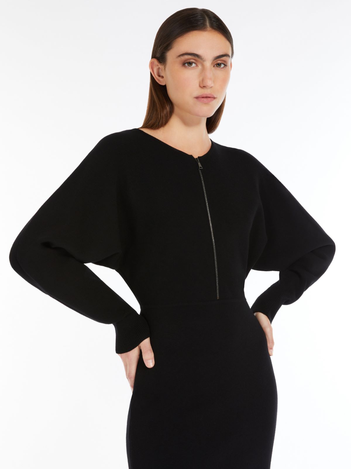 Wool and viscose knit dress