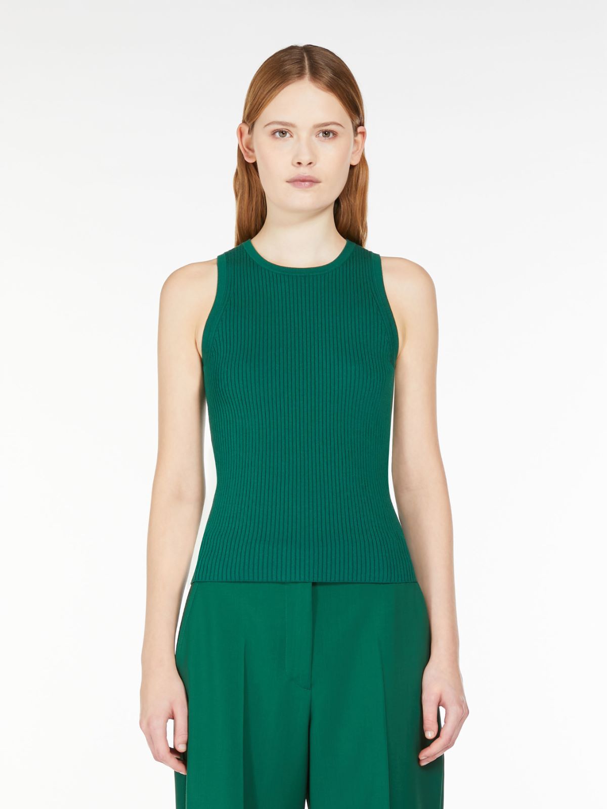 Rib-knit viscose top