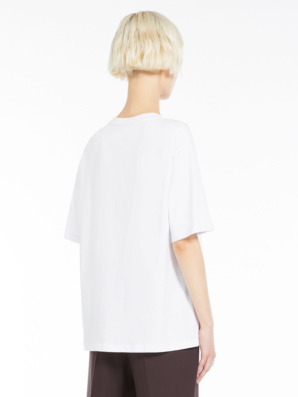 Heart print-adorned jersey T-shirt