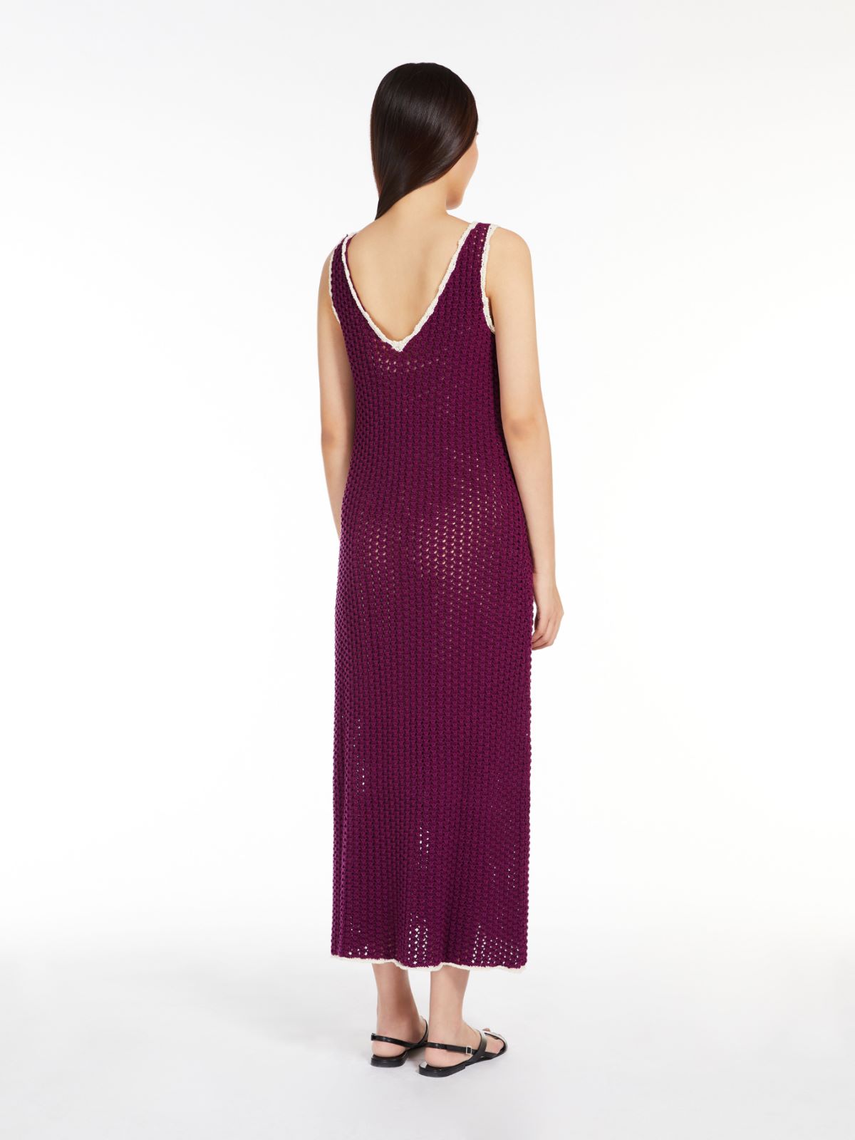 Crochet-knit cotton dress