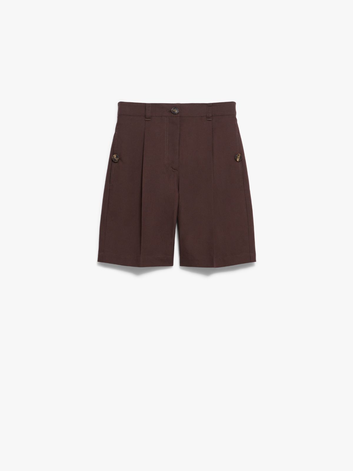 Cotton and linen canvas Bermuda shorts