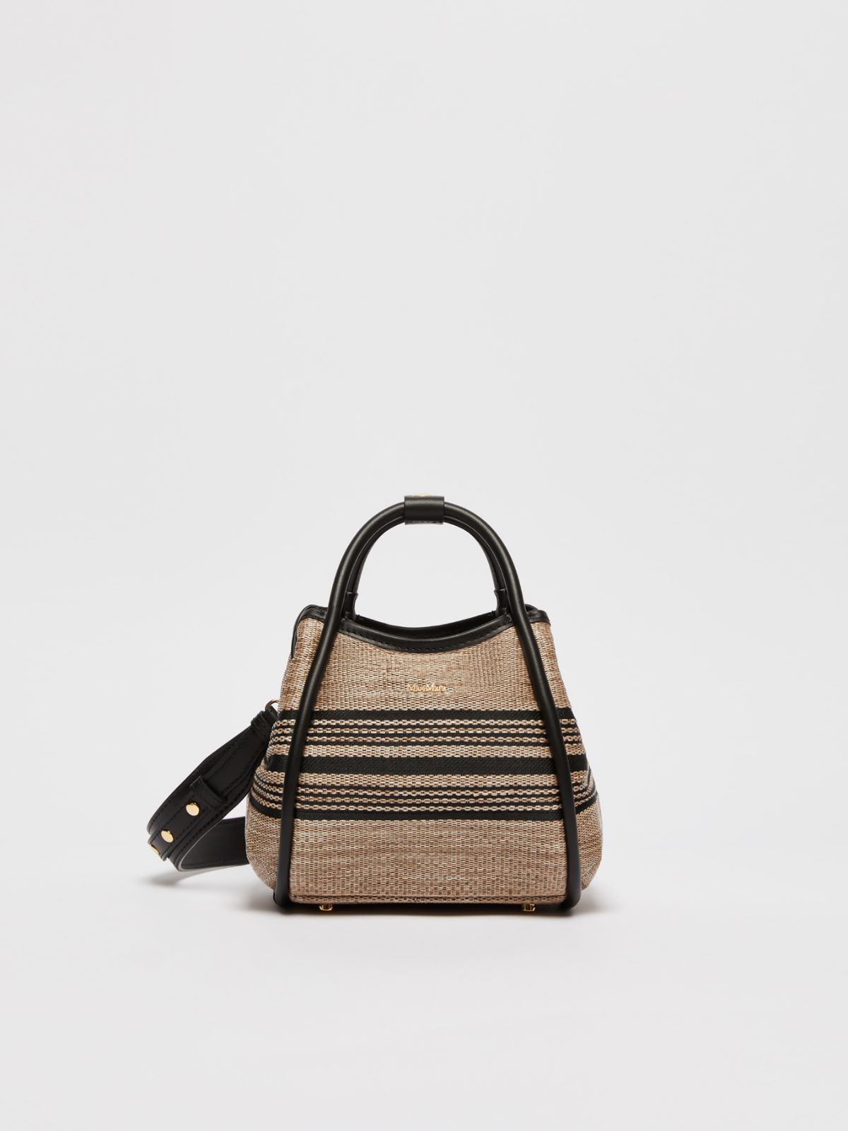 Jacquard raffia fabric extra-small Marine bag