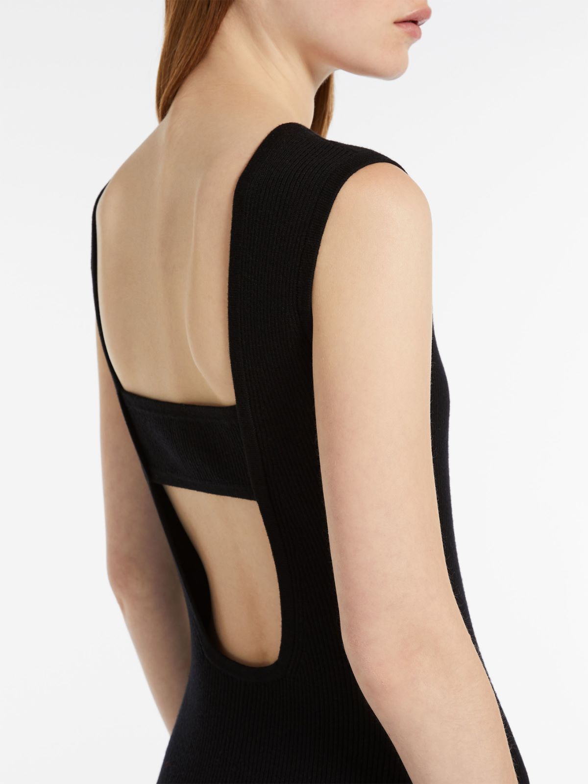 Slim-fit wool and silk dress