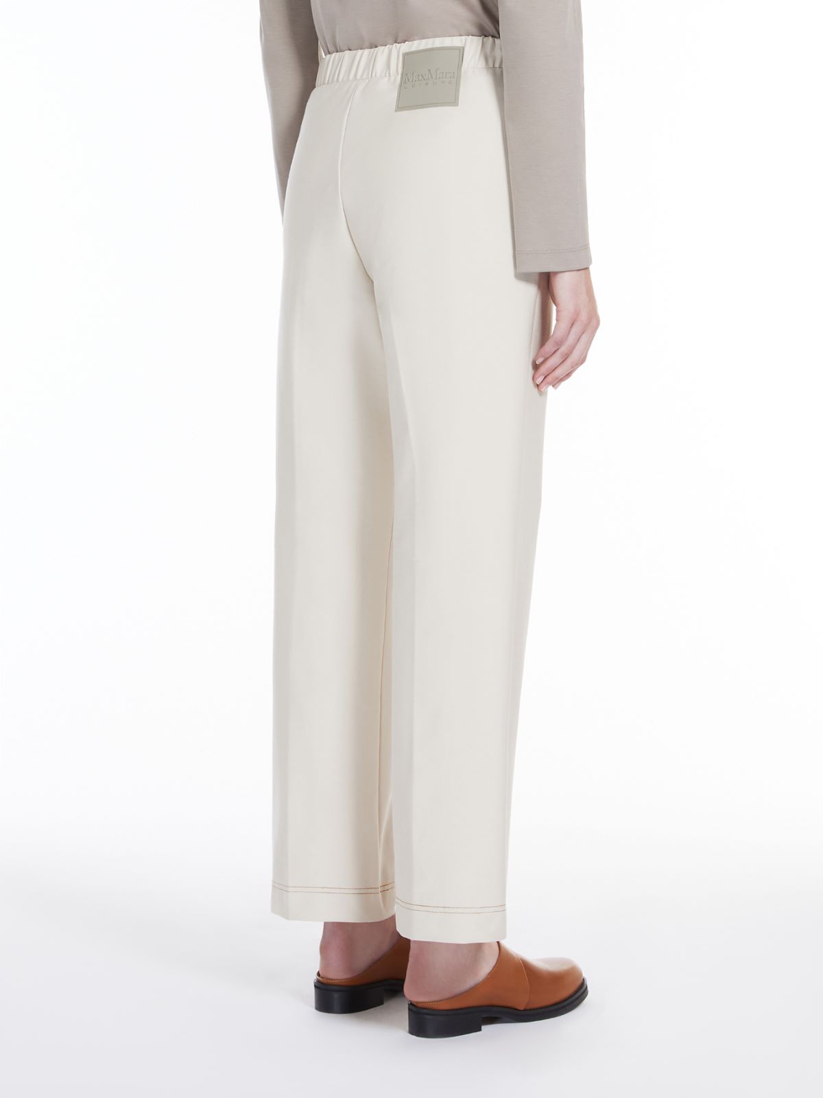 Denim-effect jersey trousers