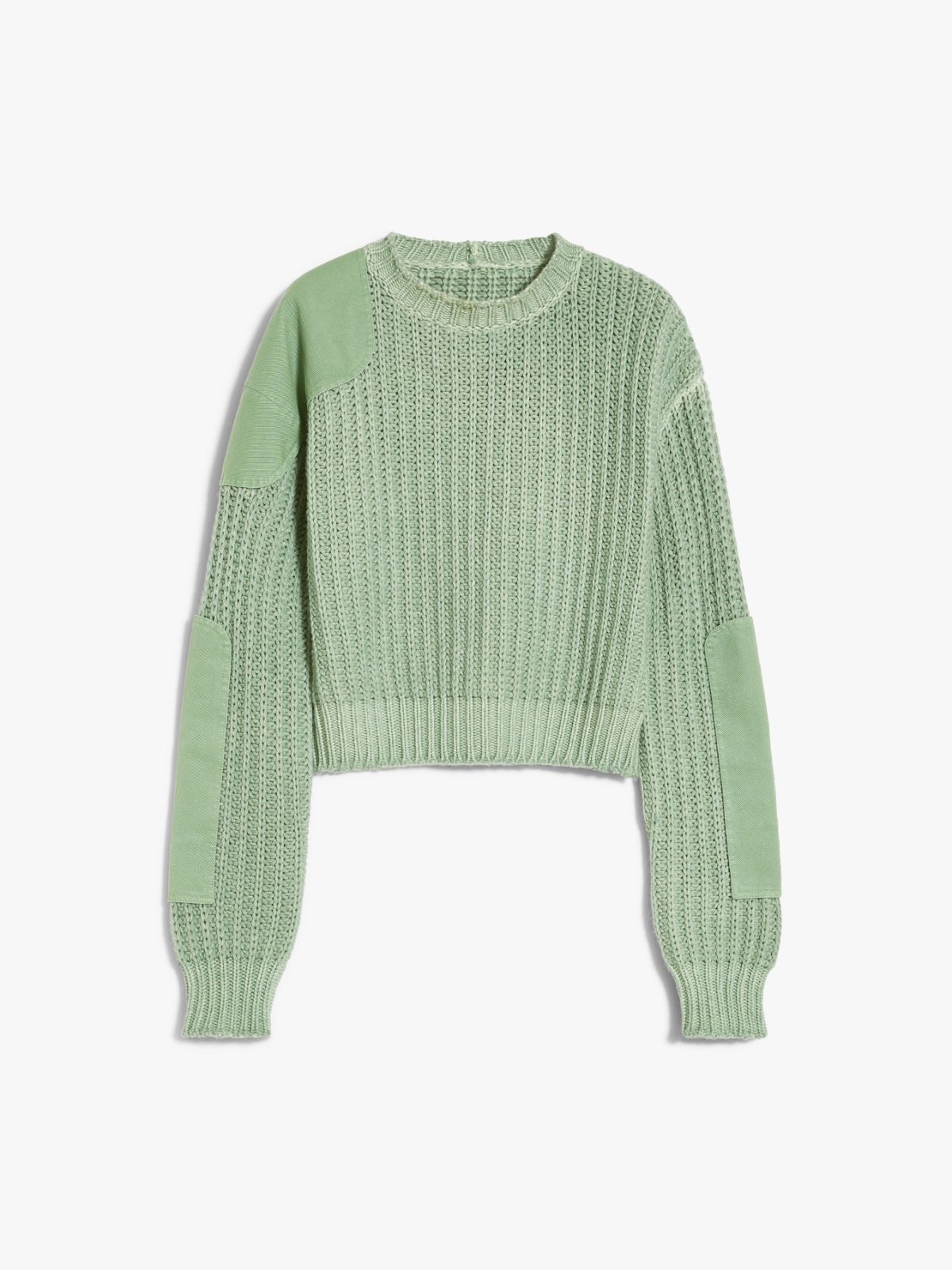 Ribbed cotton oversized cropped pullover