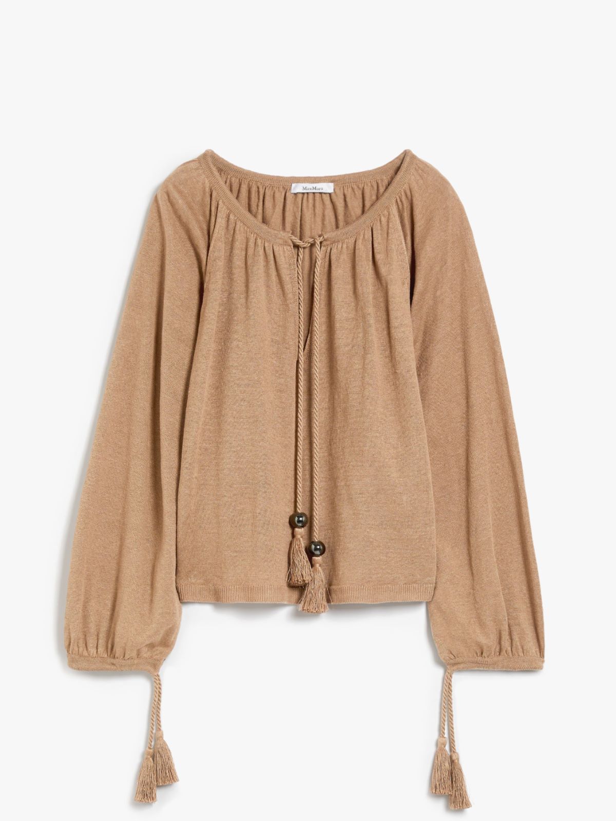 Loose-fitting linen yarn jumper