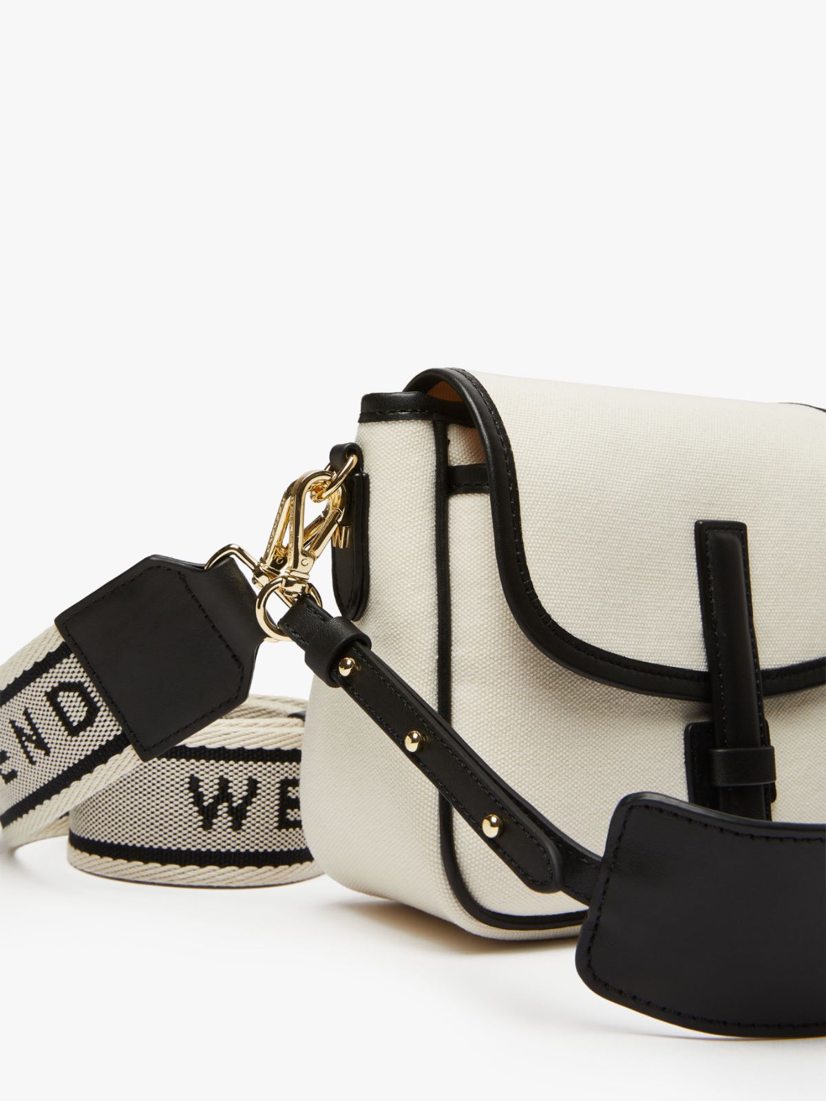 Canvas and leather shoulder bag