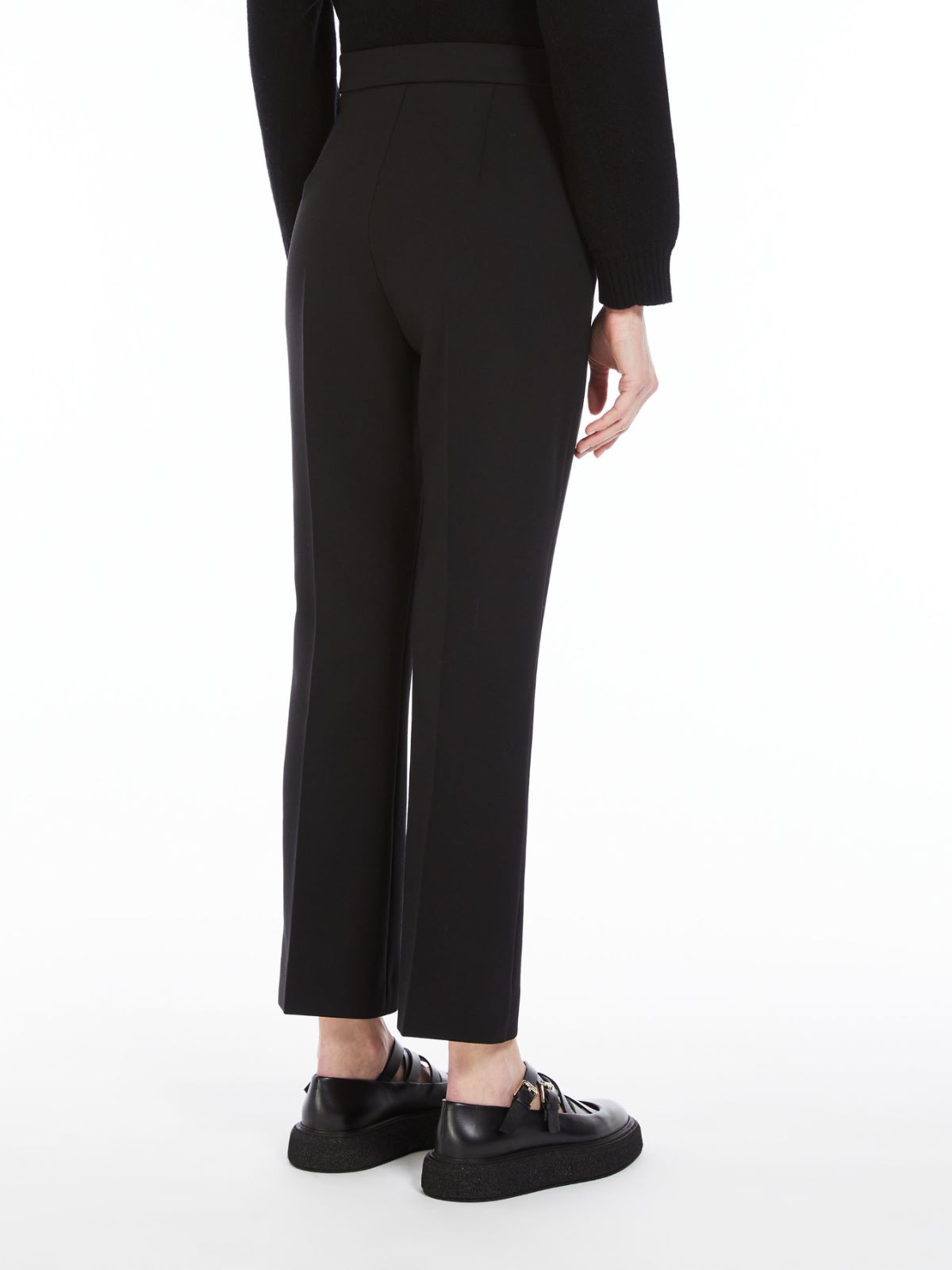 Wool crêpe ankle-length trousers