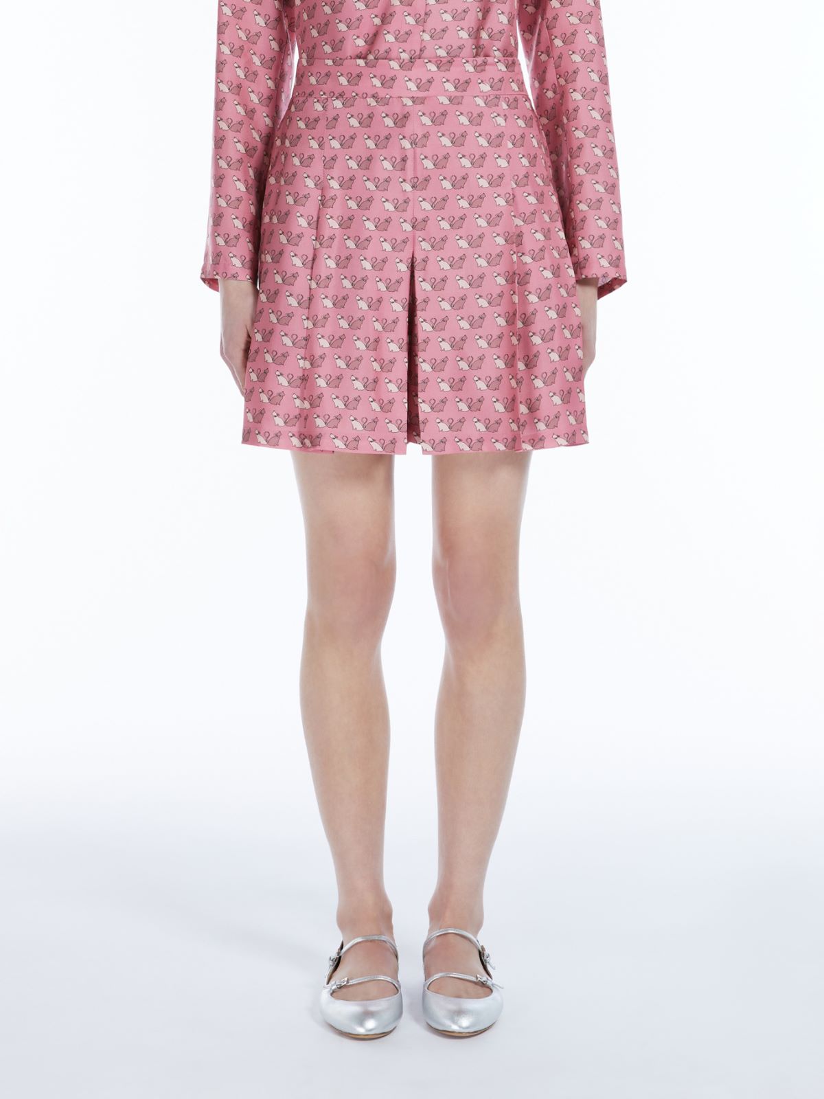 Printed silk culottes