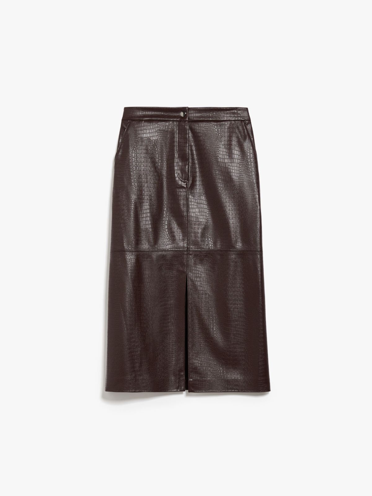 Crocodile-print jersey skirt