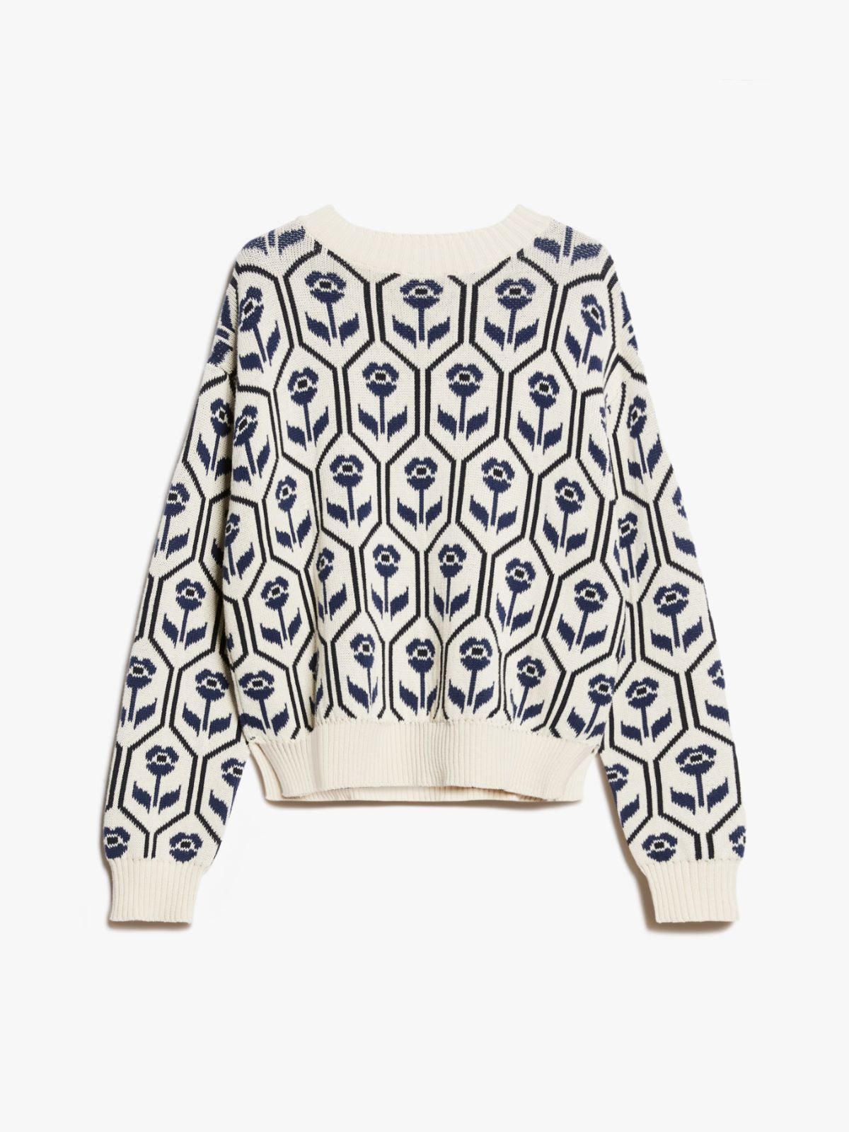 Jacquard-knit cotton sweater