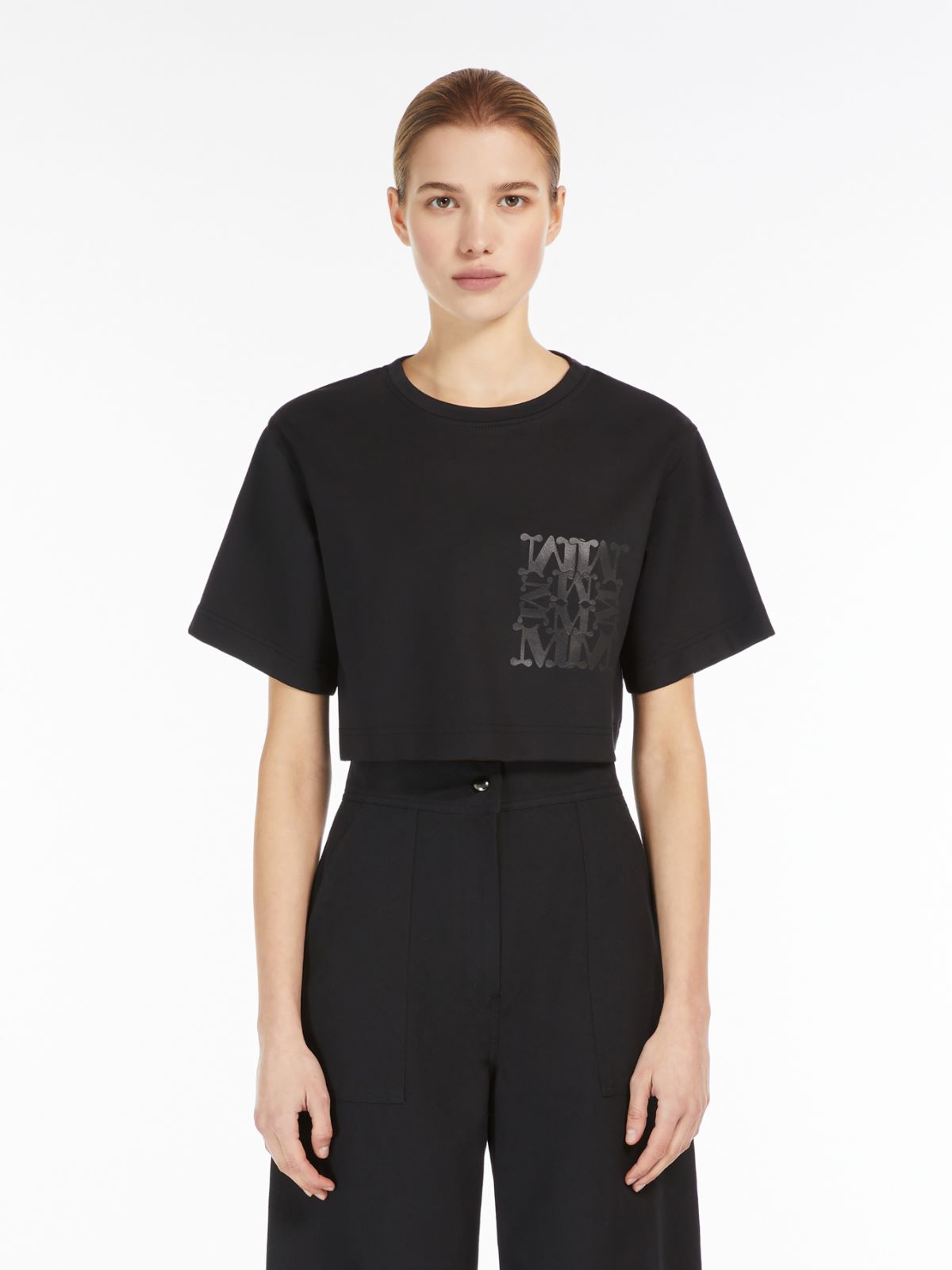 Scuba jersey cropped T-shirt