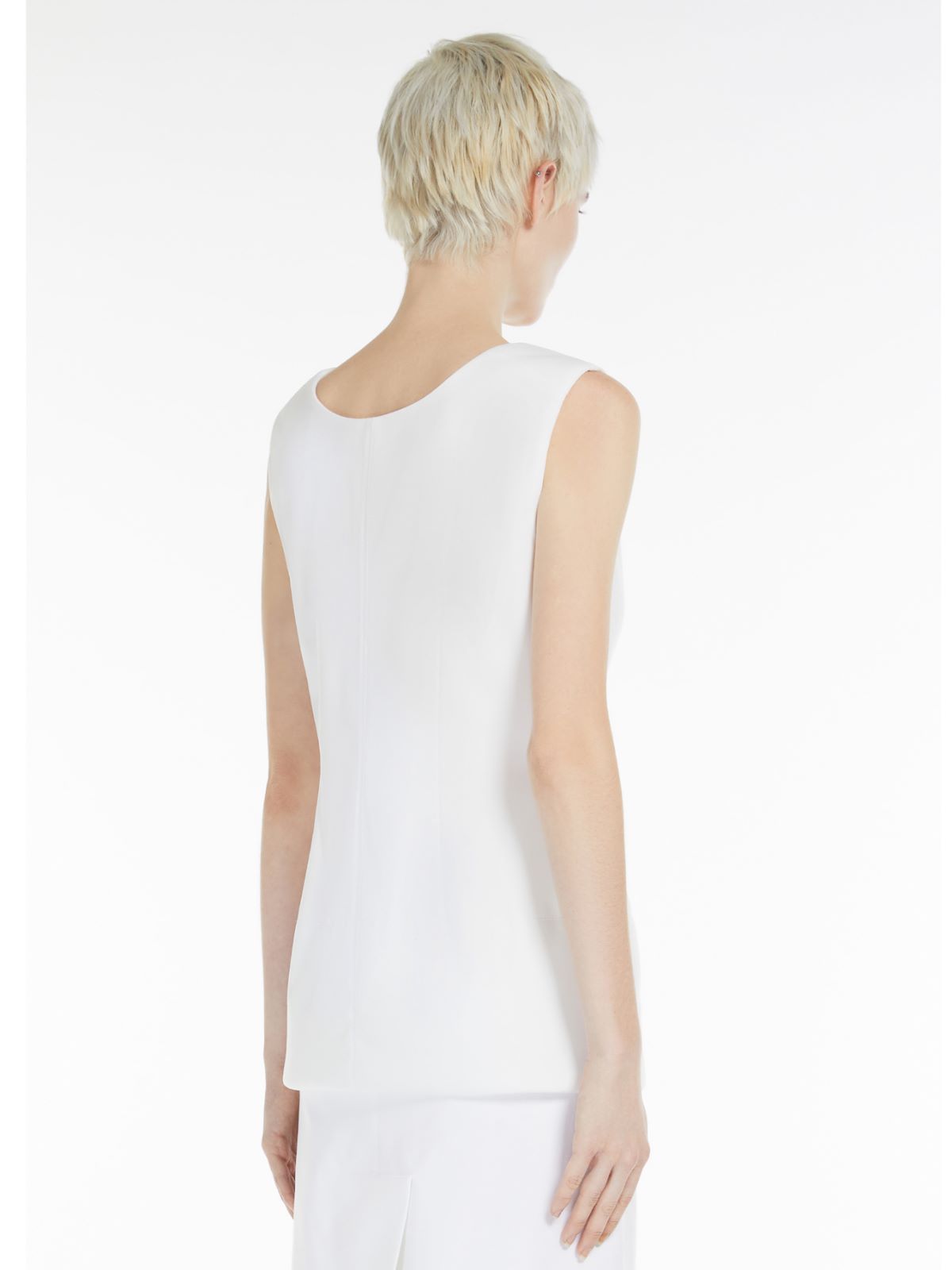 Crepe jersey sleeveless top