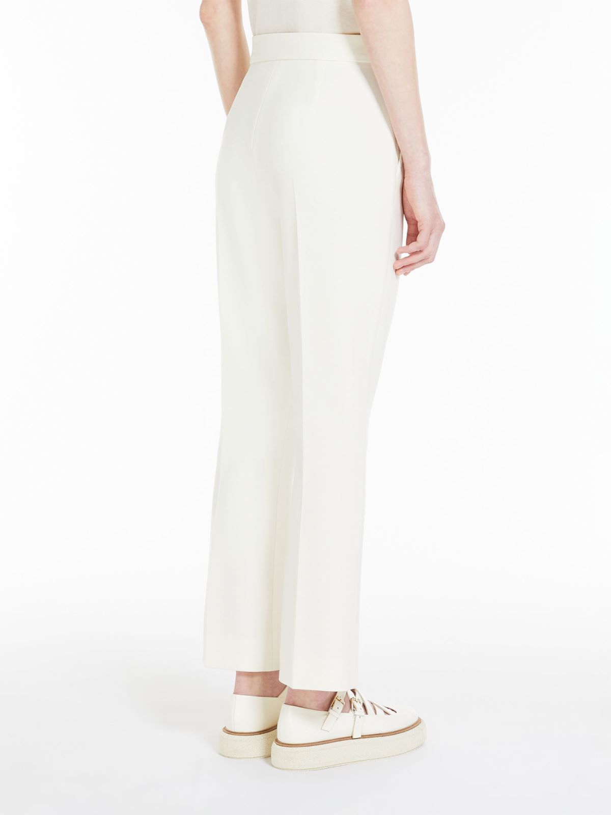 Wool crêpe ankle-length trousers