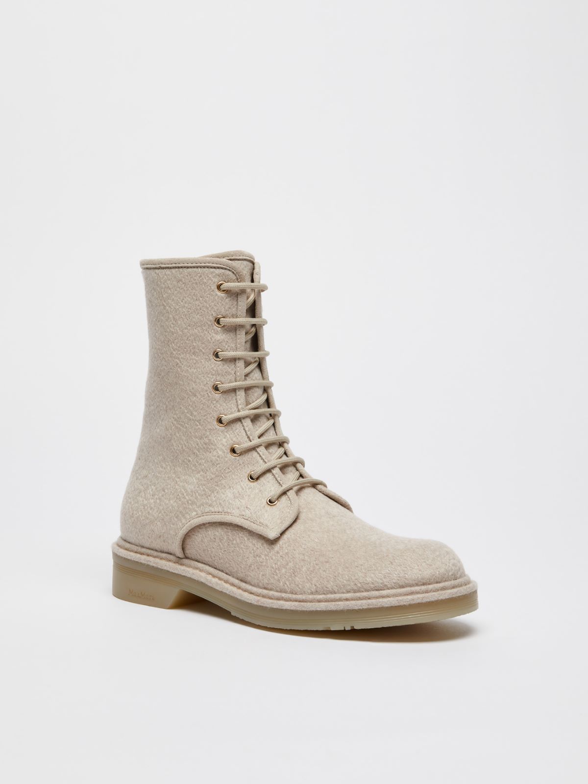 Cashmere combat boots
