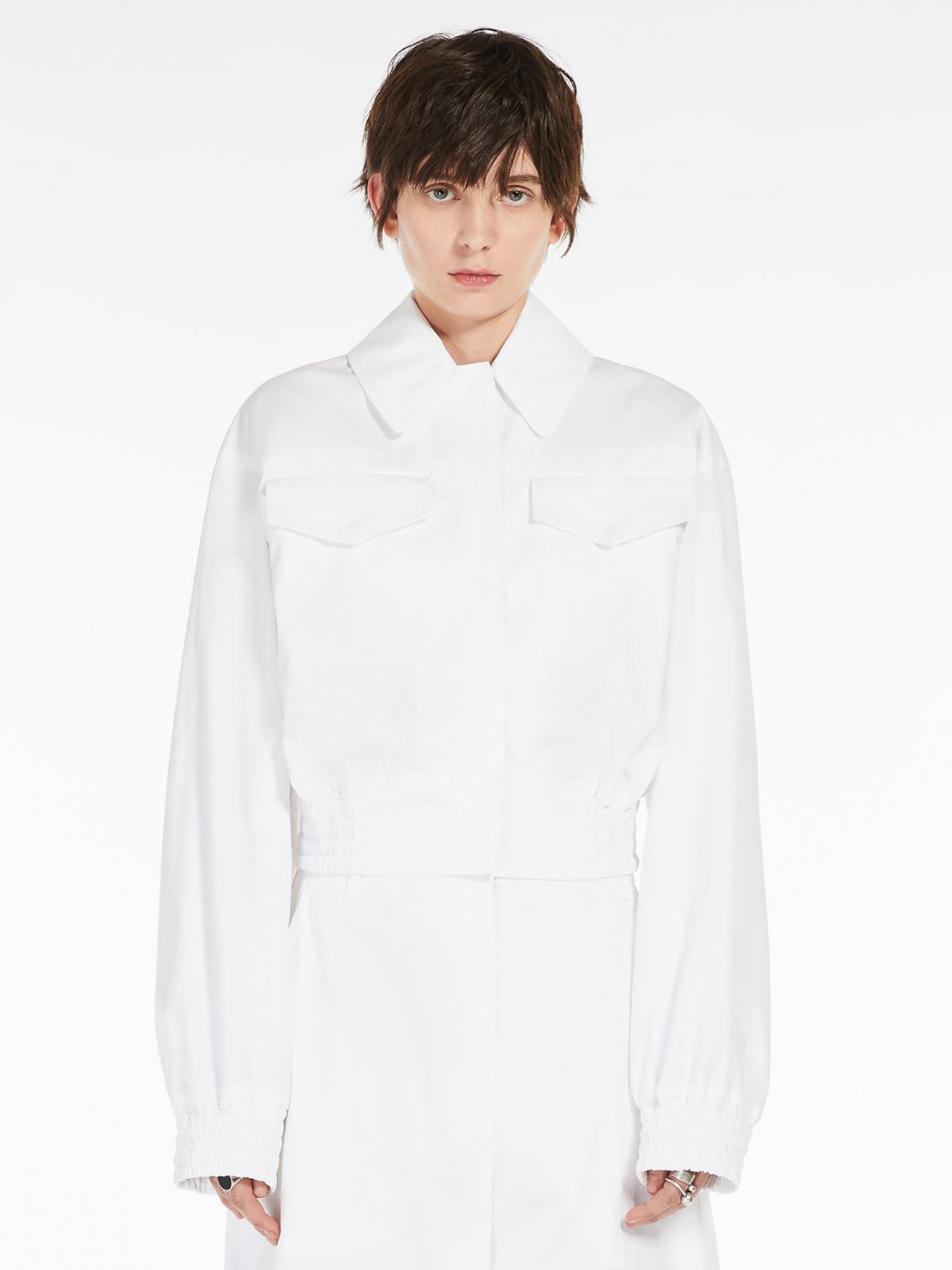 Washed cotton bomber jacket