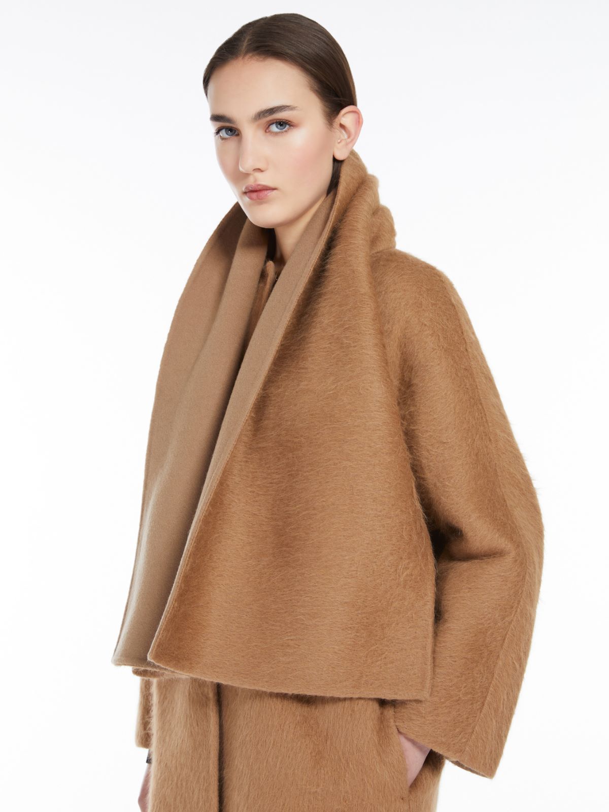 Alpaca and wool jacket with scarf