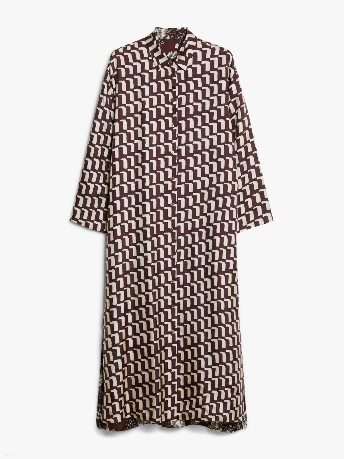 Reversible silk shirt dress