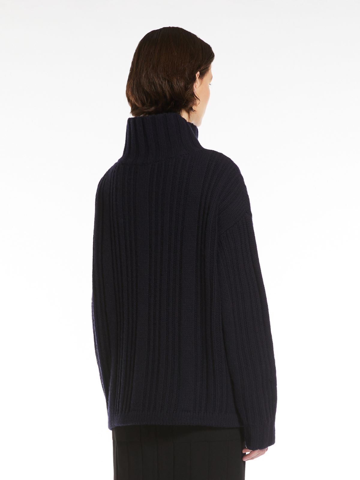 Wool and cashmere polo-neck jumper